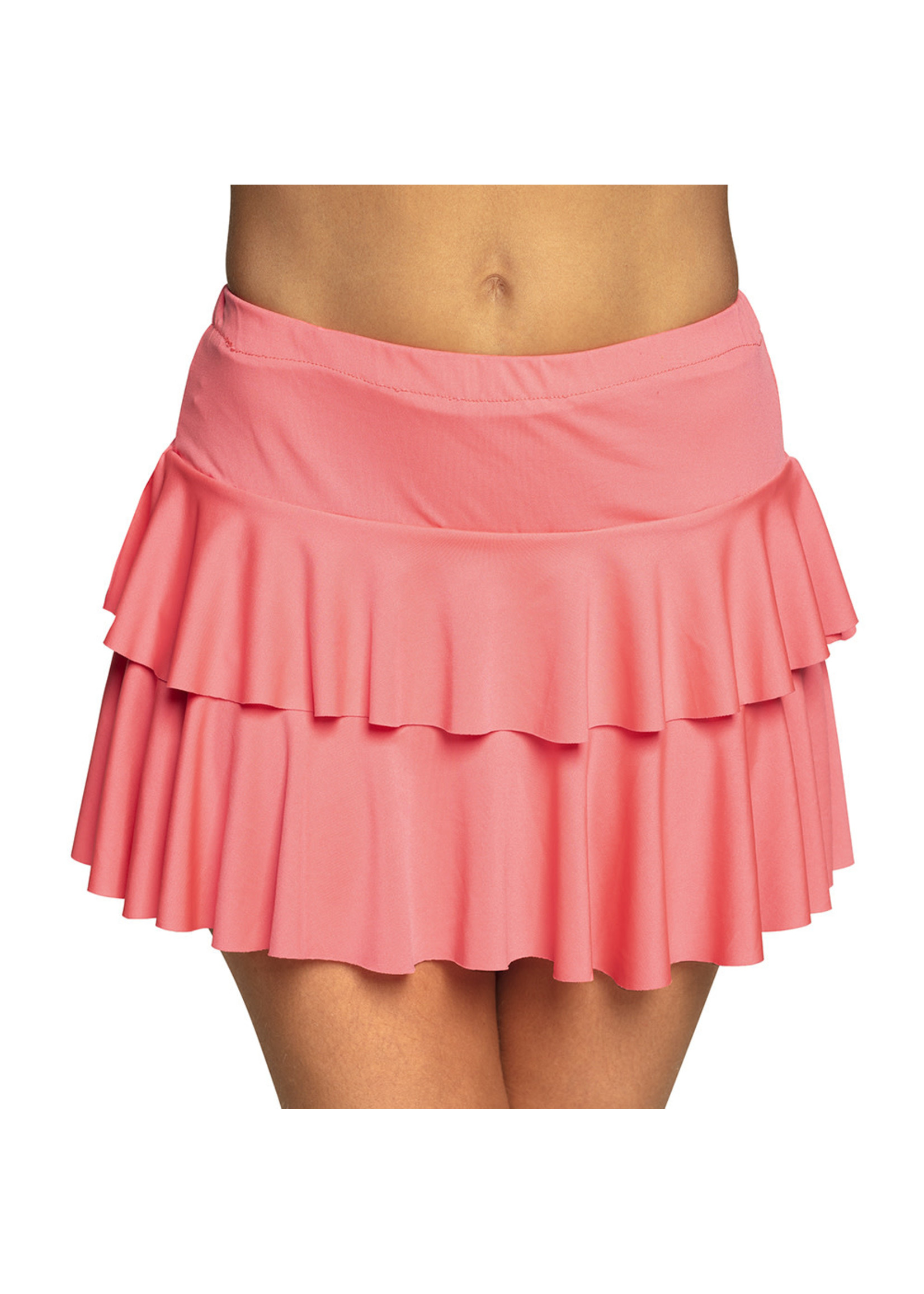 Minirok Ruffles neonroze