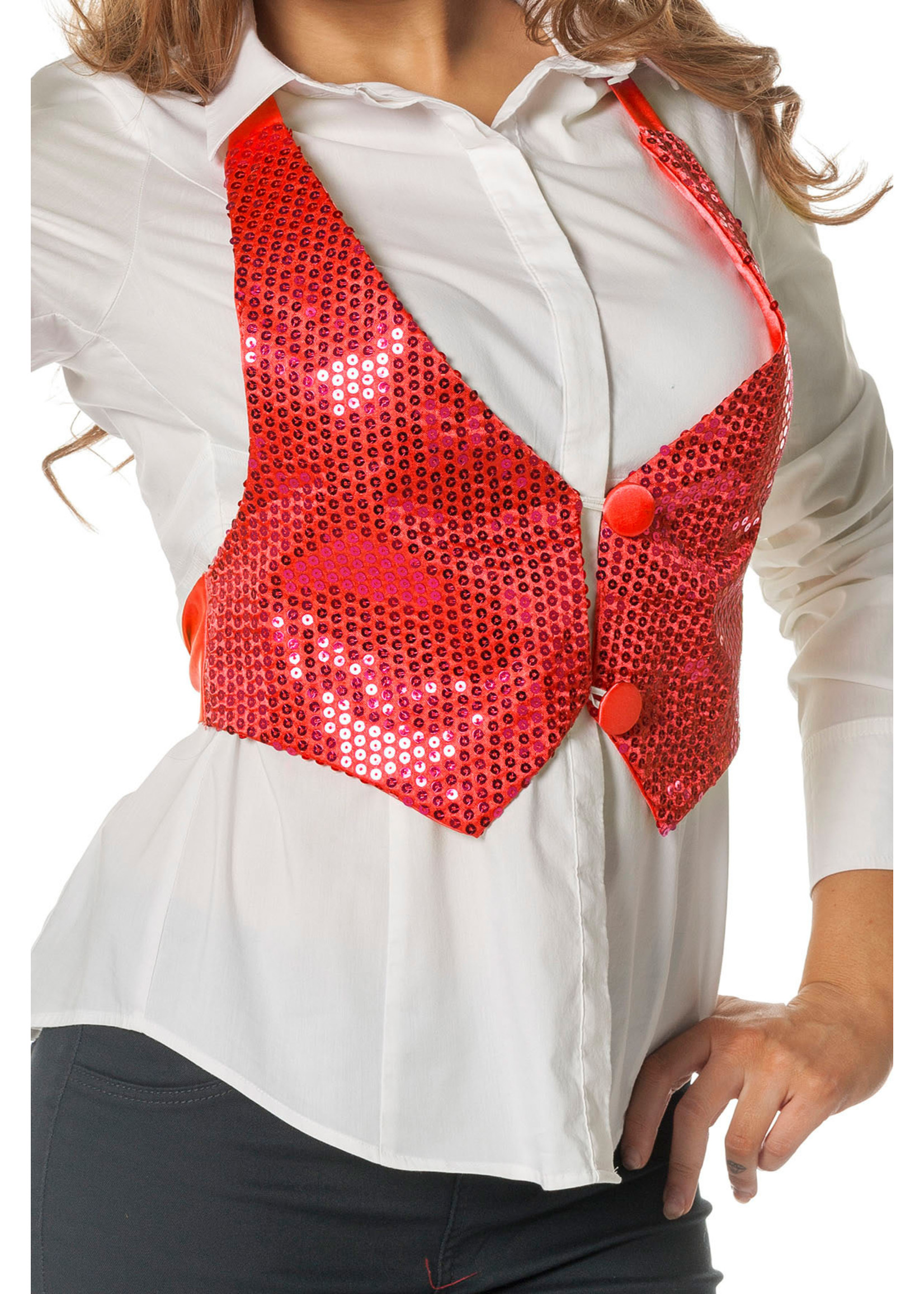 Wilbers & Wilbers Vestje pailletten rood