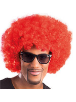 Pruik afro rood