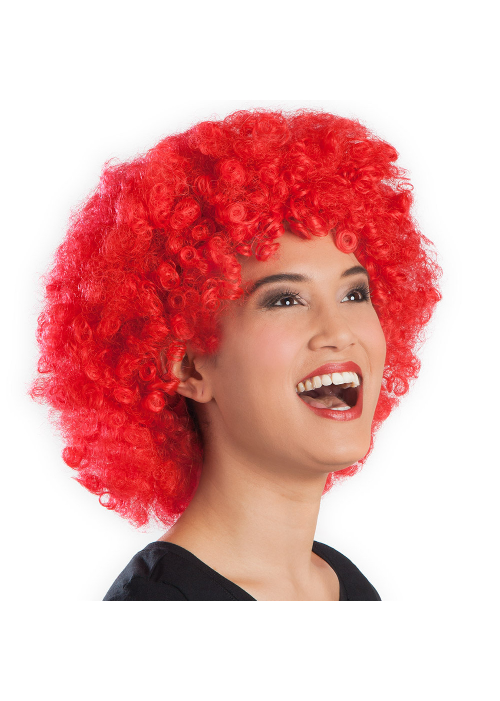 Pruik afro rood