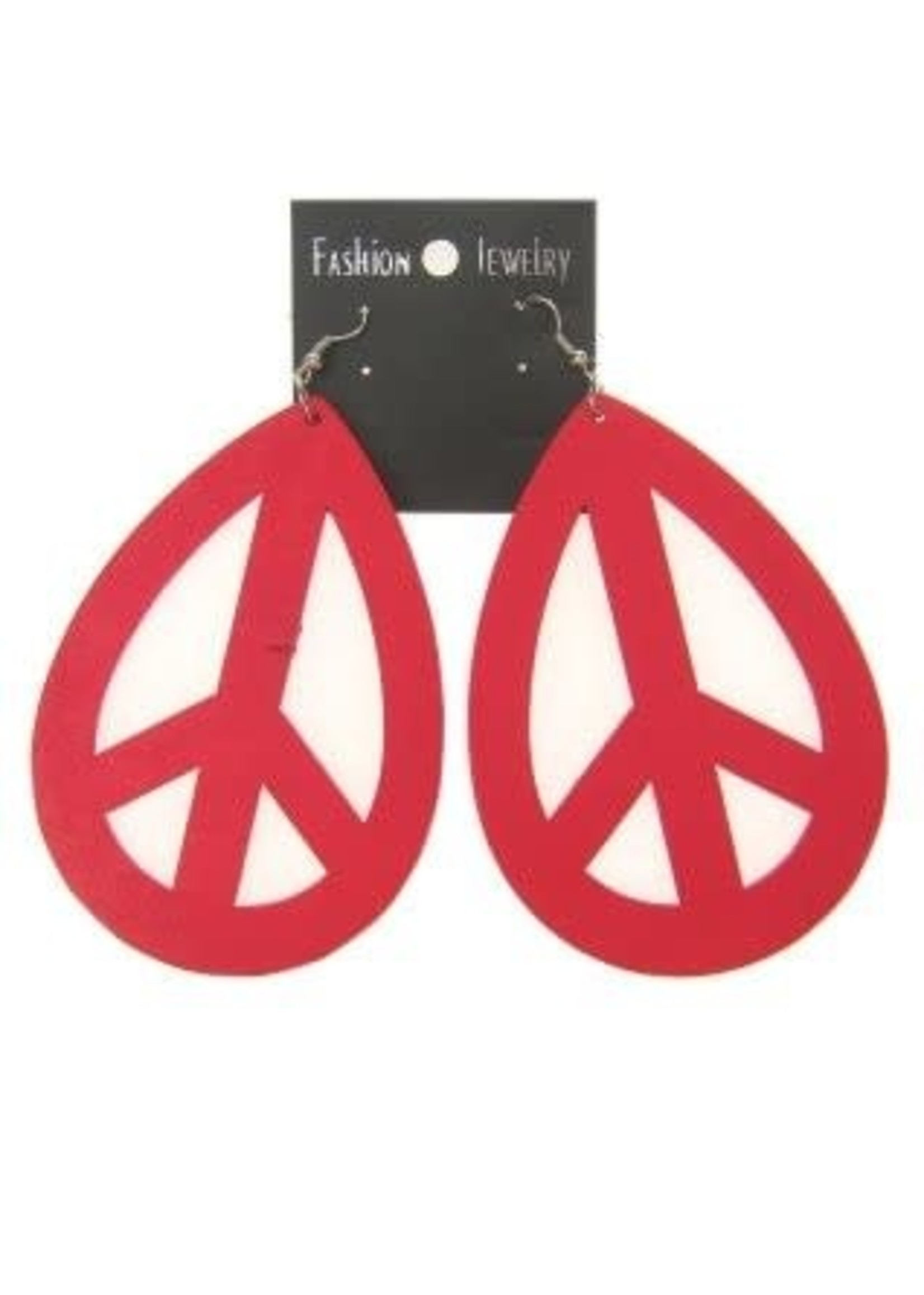 Feestkleding Breda Oorbellen peace rood