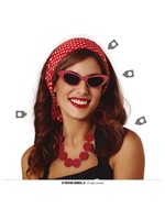 Fiestas Guirca Set 50s Bril, hoofdband, oorbellen en ketting