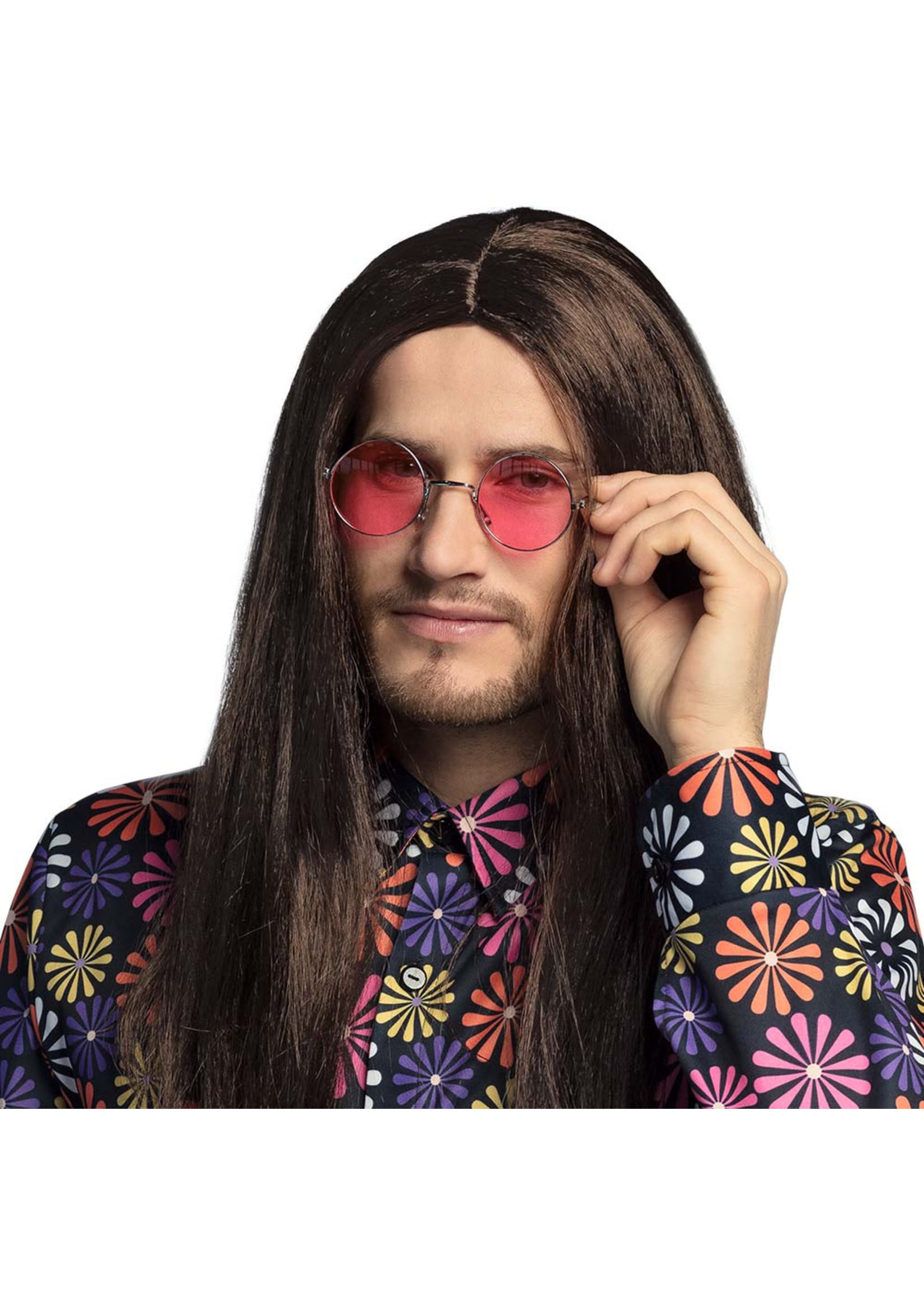 Feestkleding Breda Hippie bril roze