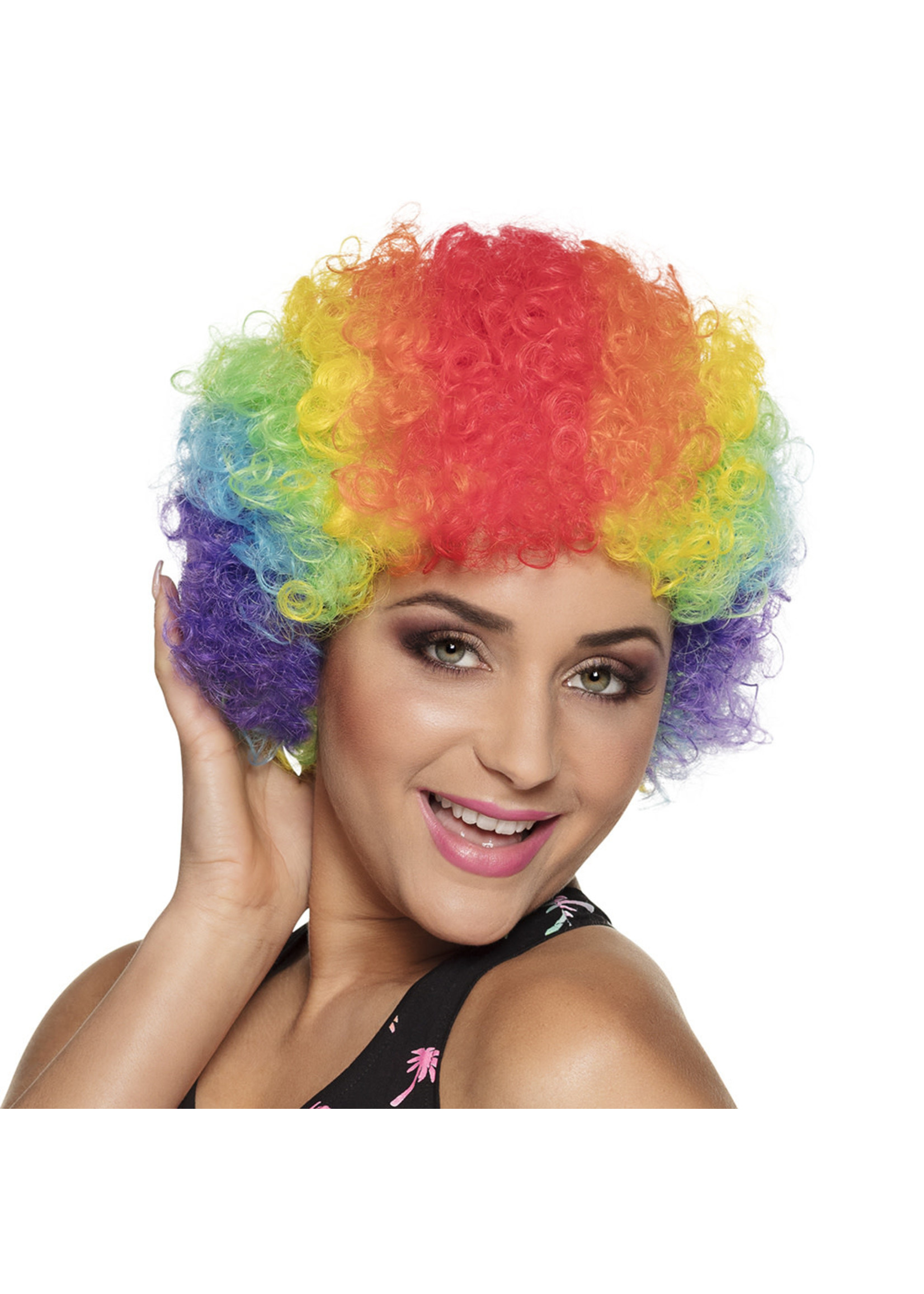 Feestkleding Breda Pruik Pop regenboog