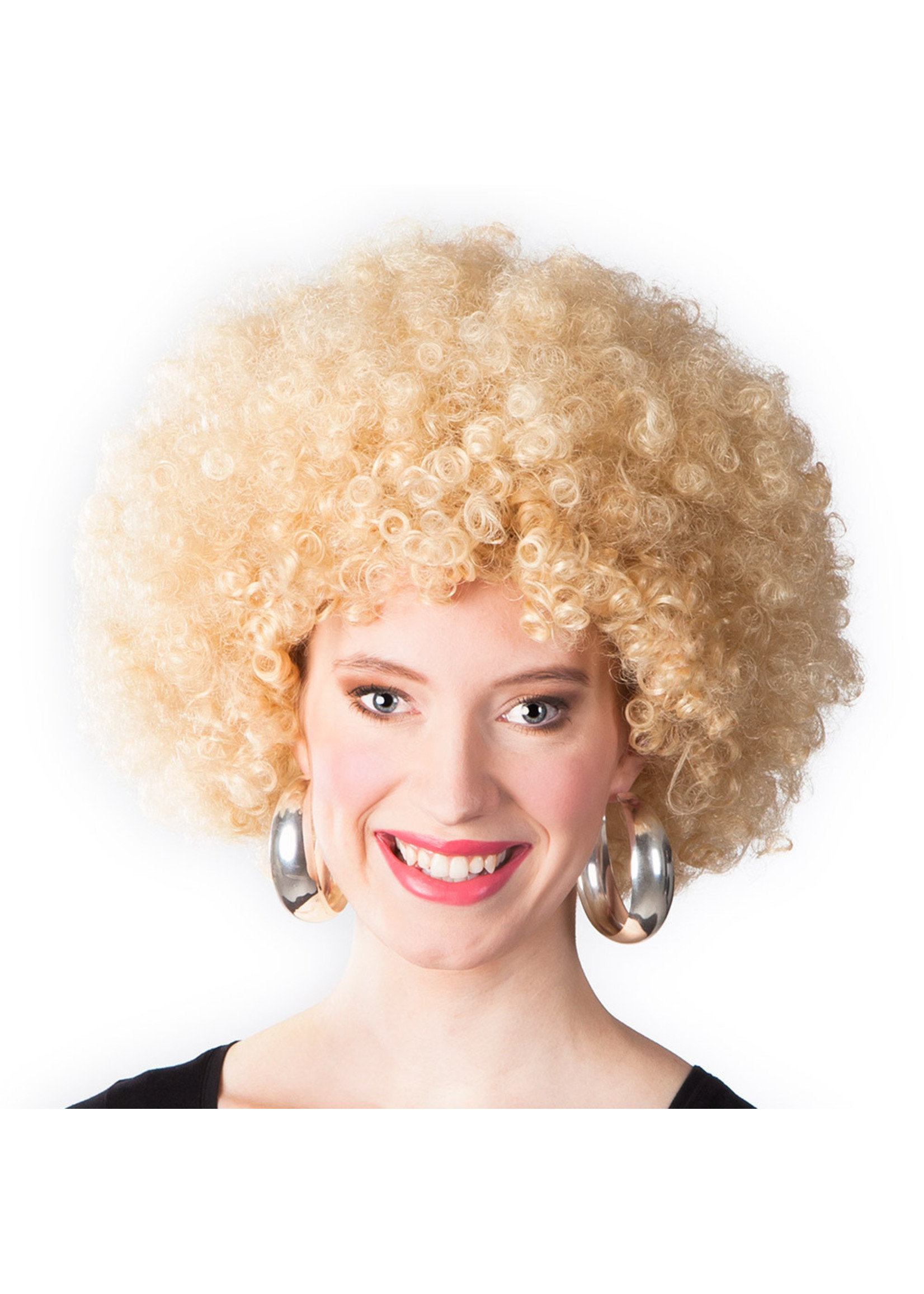Feestkleding Breda Pruik afro blond