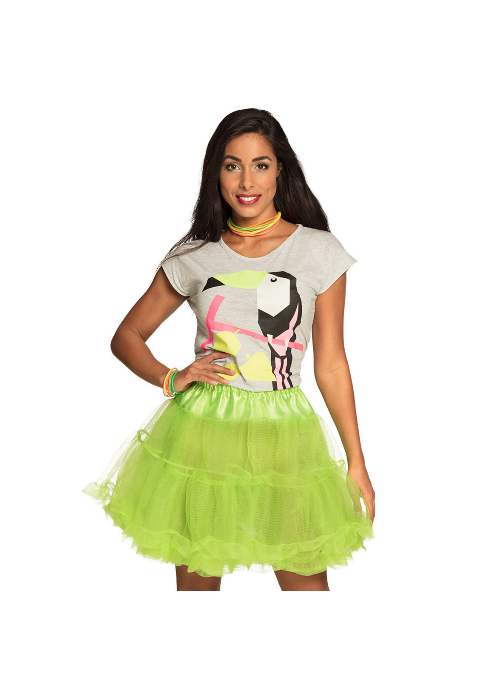 Feestkleding Breda Petticoat de luxe neon groen