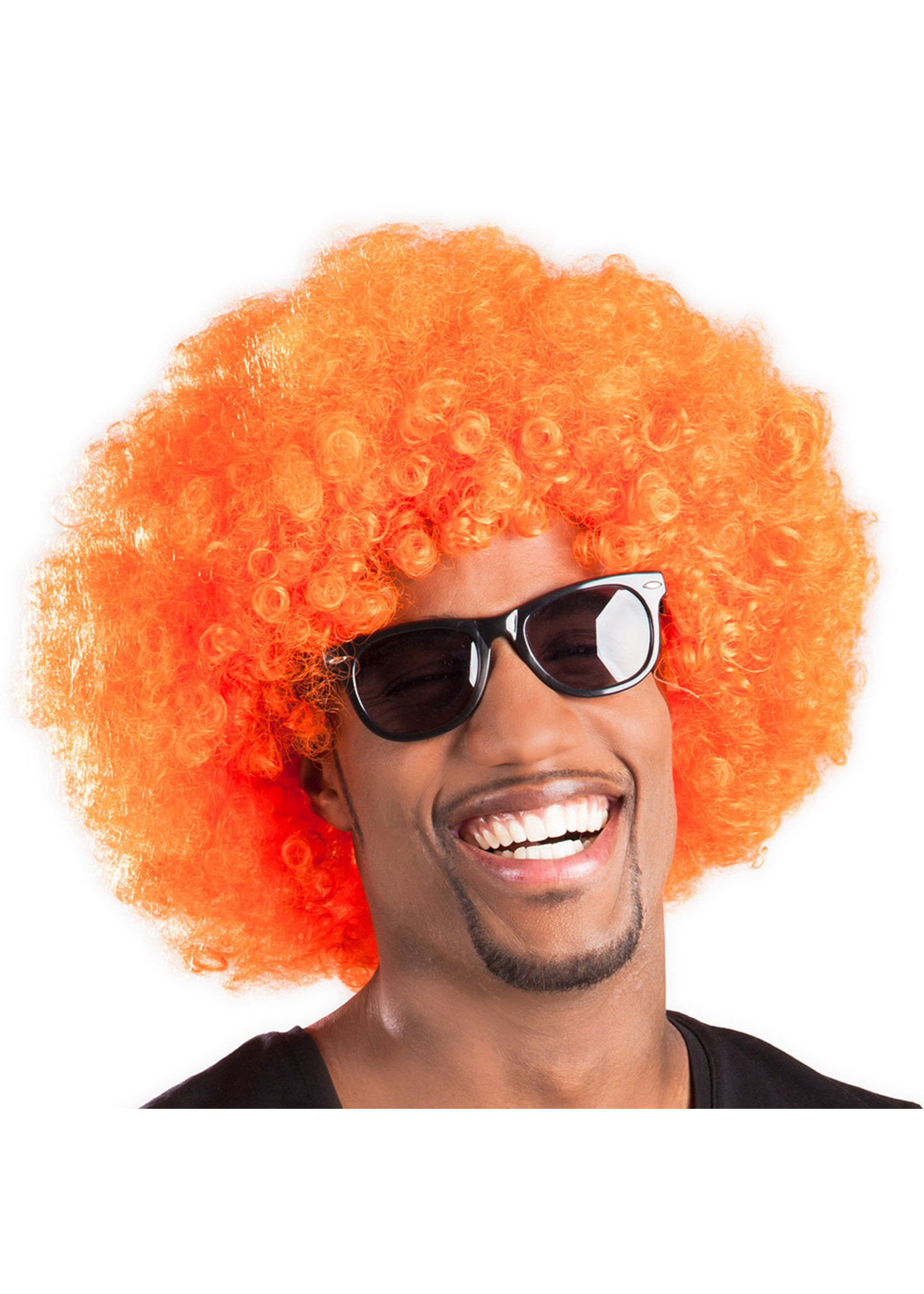 Feestkleding Breda Pruik afro Oranje