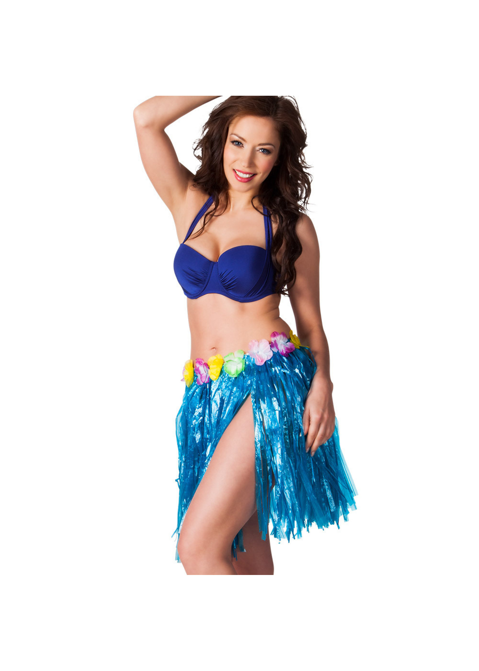 Feestkleding Breda Hawaii korte rok  blauw