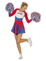 Feestkleding Breda Jurk cheerleader rood/wit/blauw