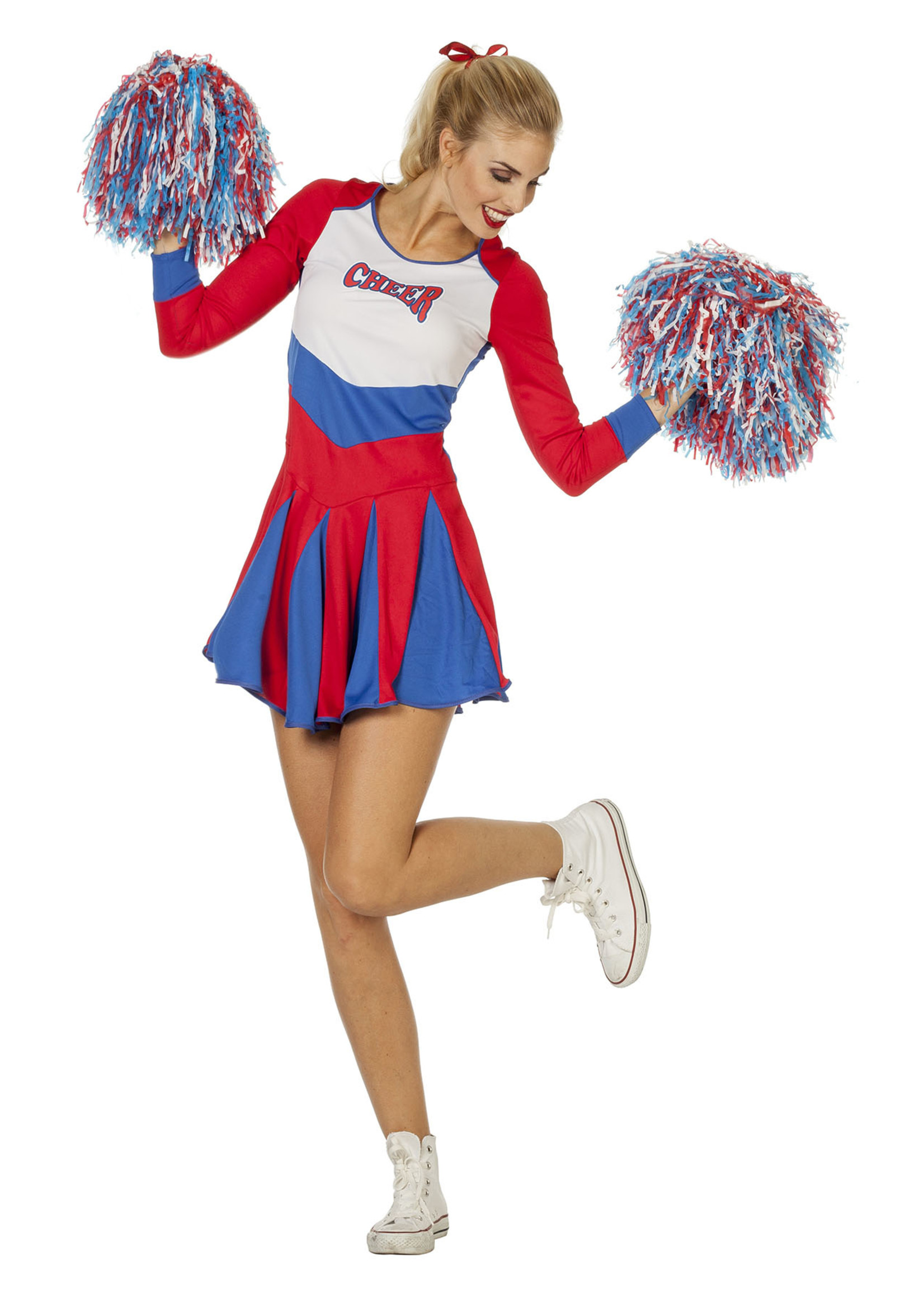 Feestkleding Breda Jurk cheerleader rood/wit/blauw