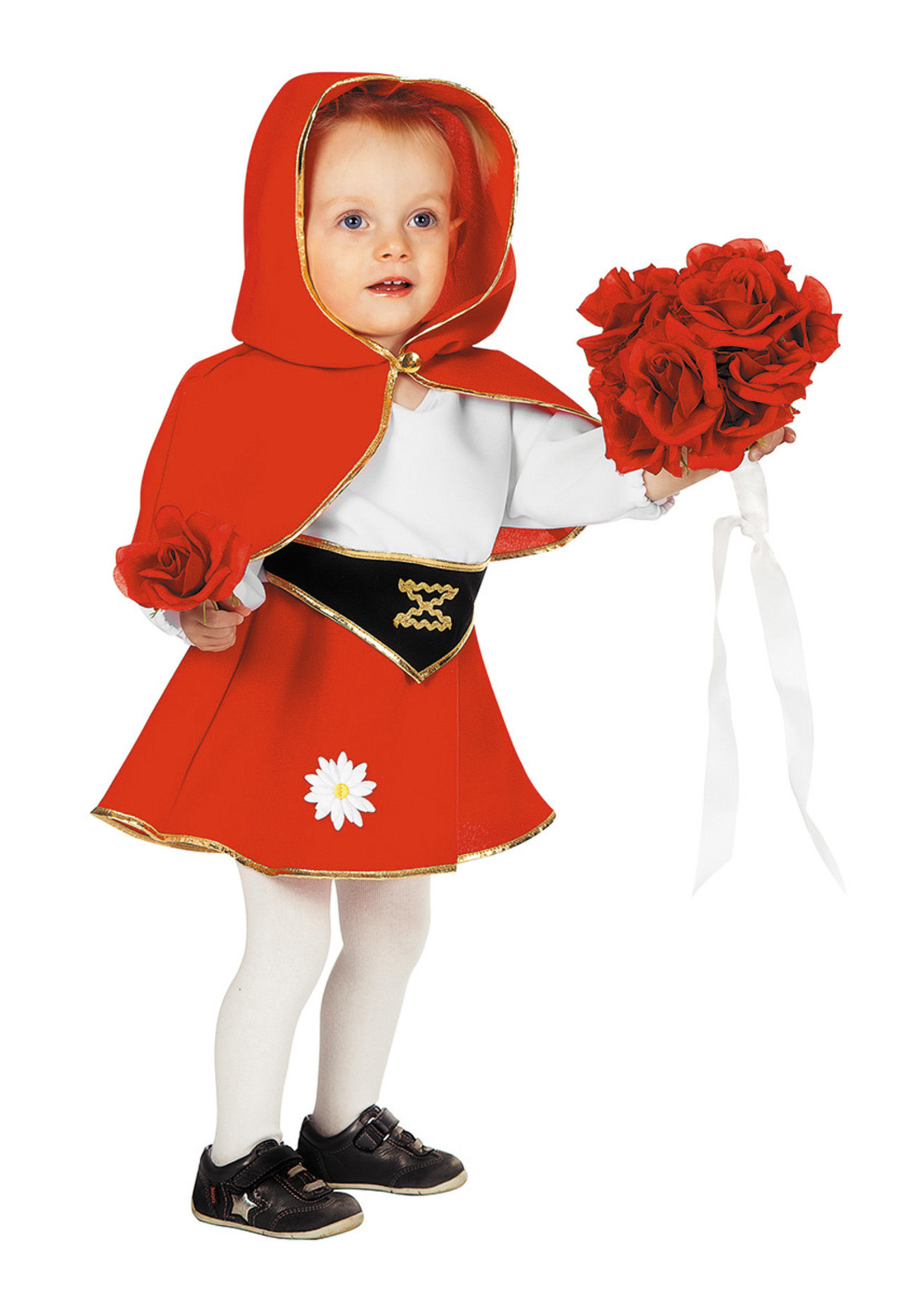 Feestkleding Breda Rood jurkje met cape baby