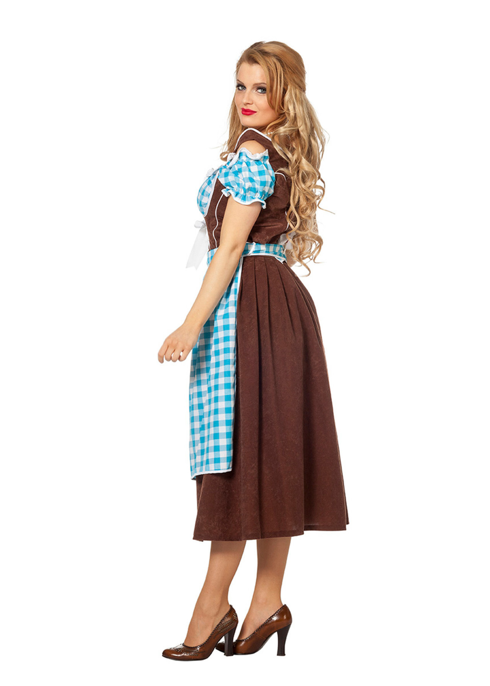 Feestkleding Breda Jurk dirndl suedine aqua