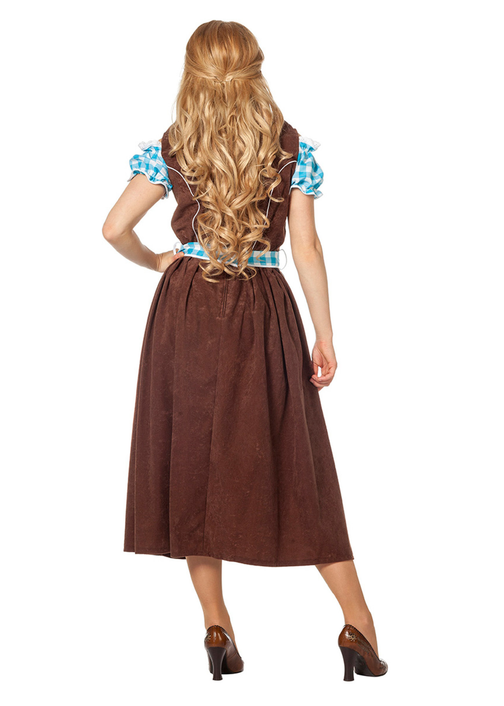 Feestkleding Breda Jurk dirndl suedine aqua