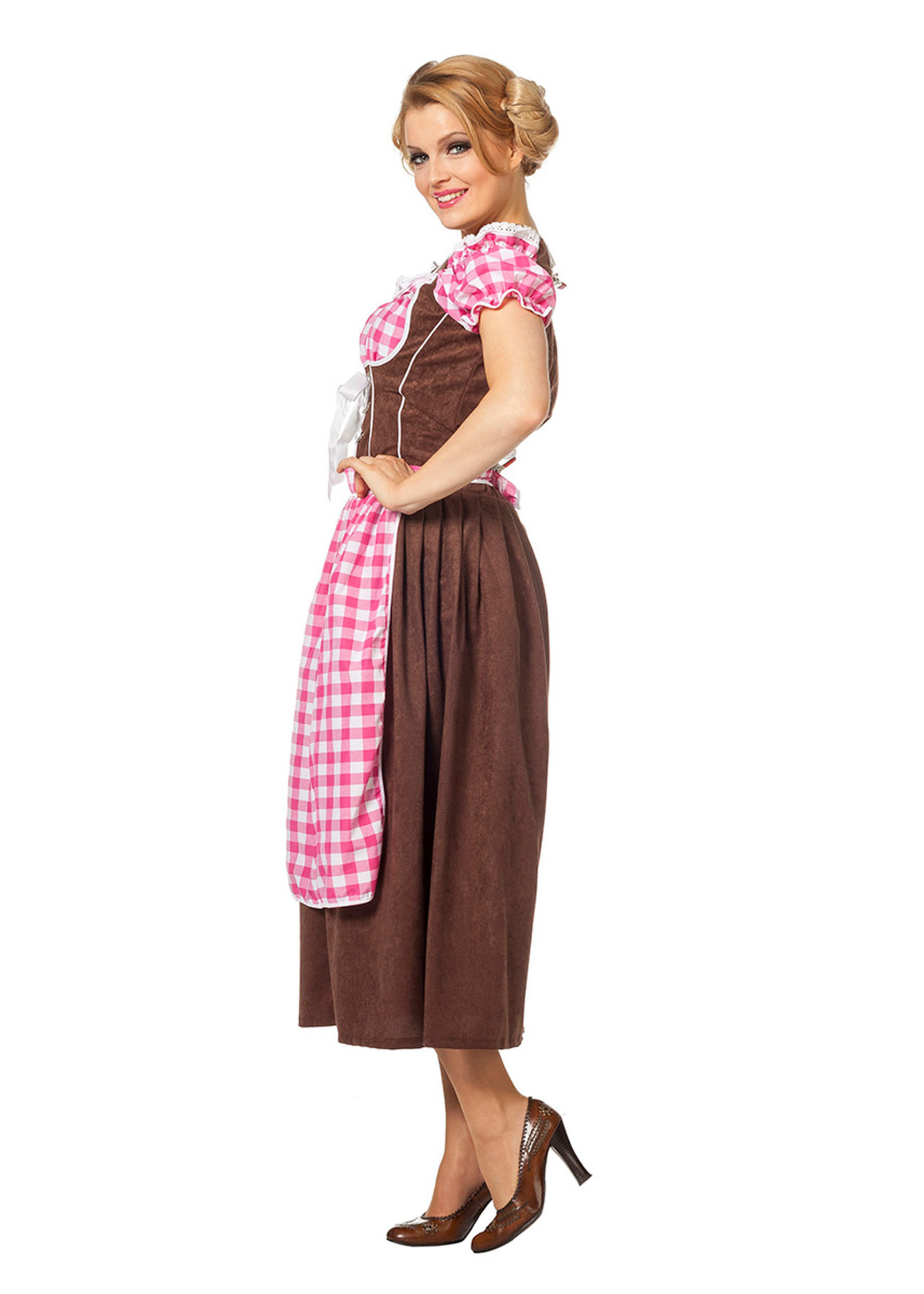 Feestkleding Breda Jurk dirndl suedine roze