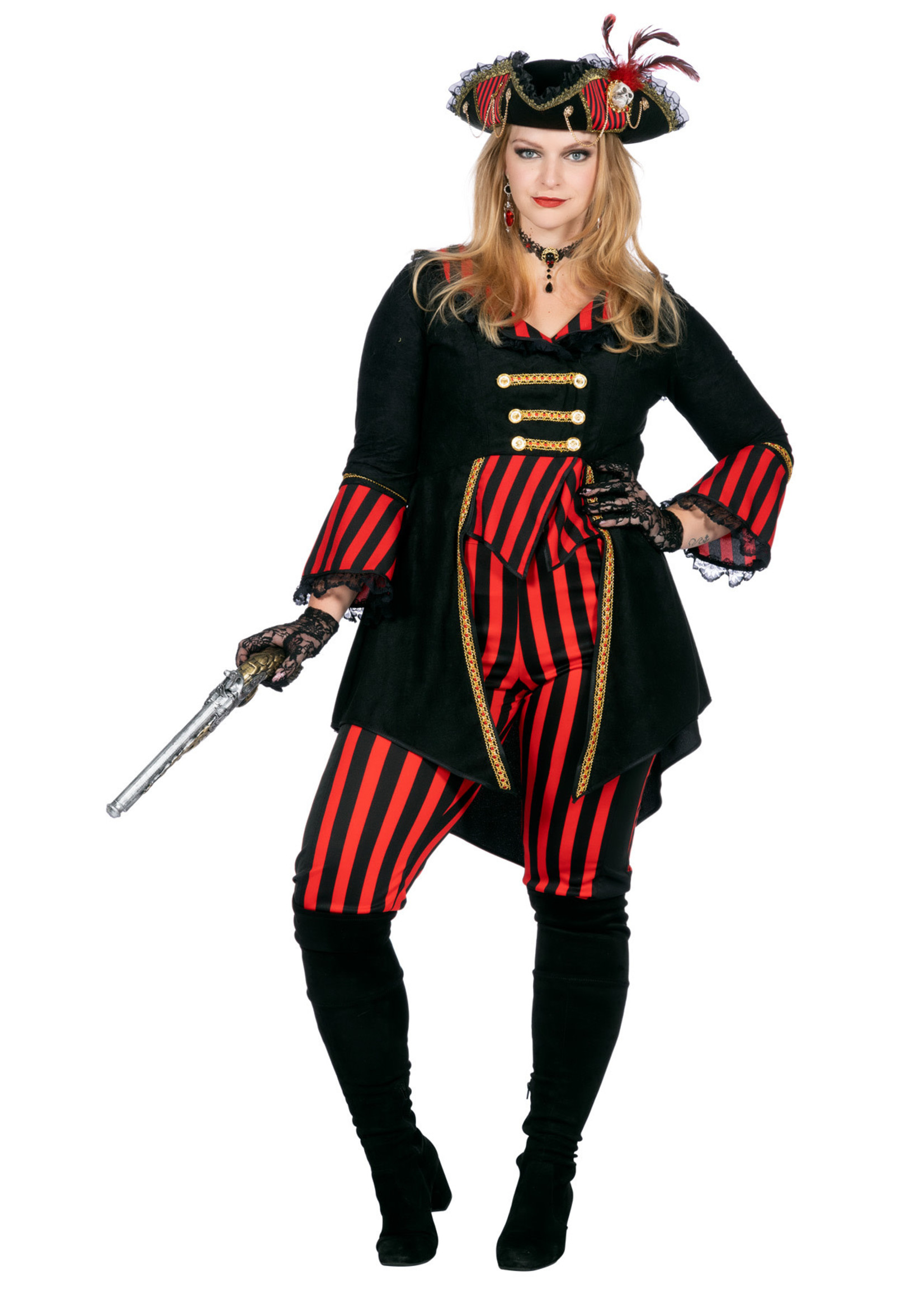 Feestkleding Breda Kostuum Piraat Pirate Stripe dames