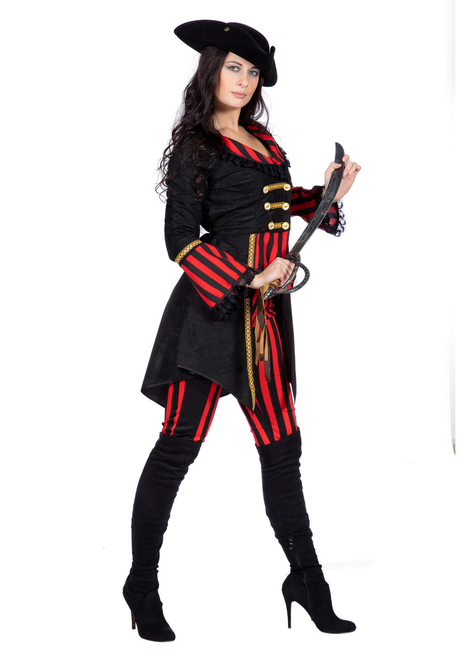 Feestkleding Breda Kostuum Piraat Pirate Stripe dames