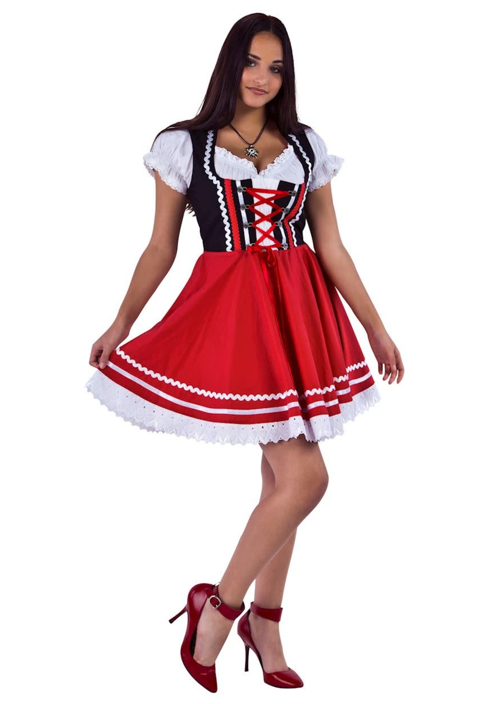 Feestkleding Breda Dirndl Zwart/Rood