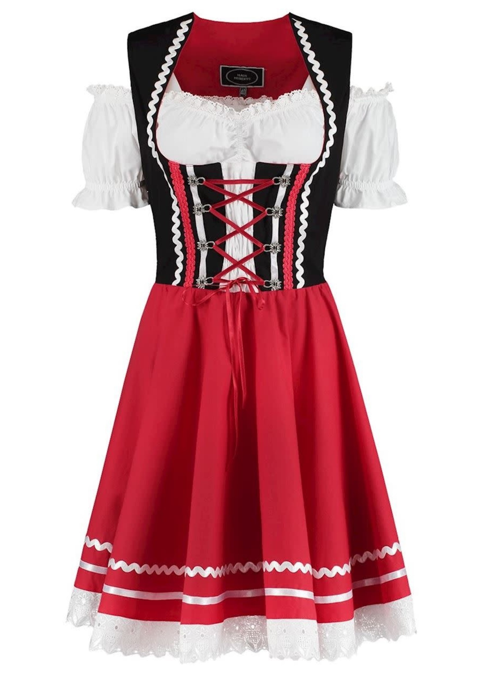 Feestkleding Breda Dirndl Zwart/Rood