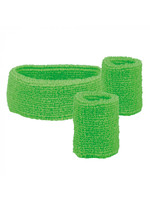 Feestkleding Breda Zweetbandjes 3 stuks groen