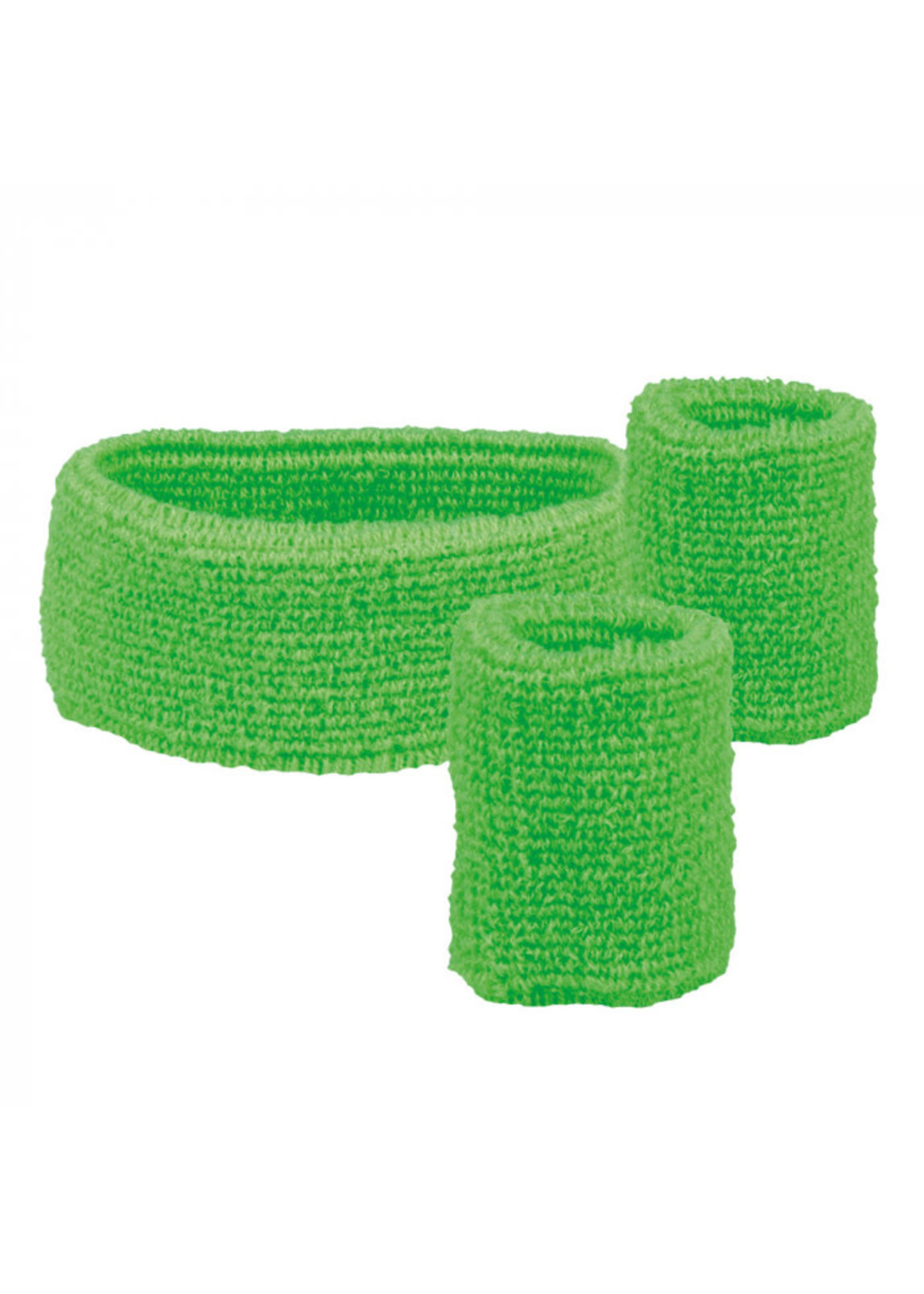 Feestkleding Breda Zweetbandjes set groen