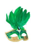 Feestkleding Breda Oogmasker venice piuma groen