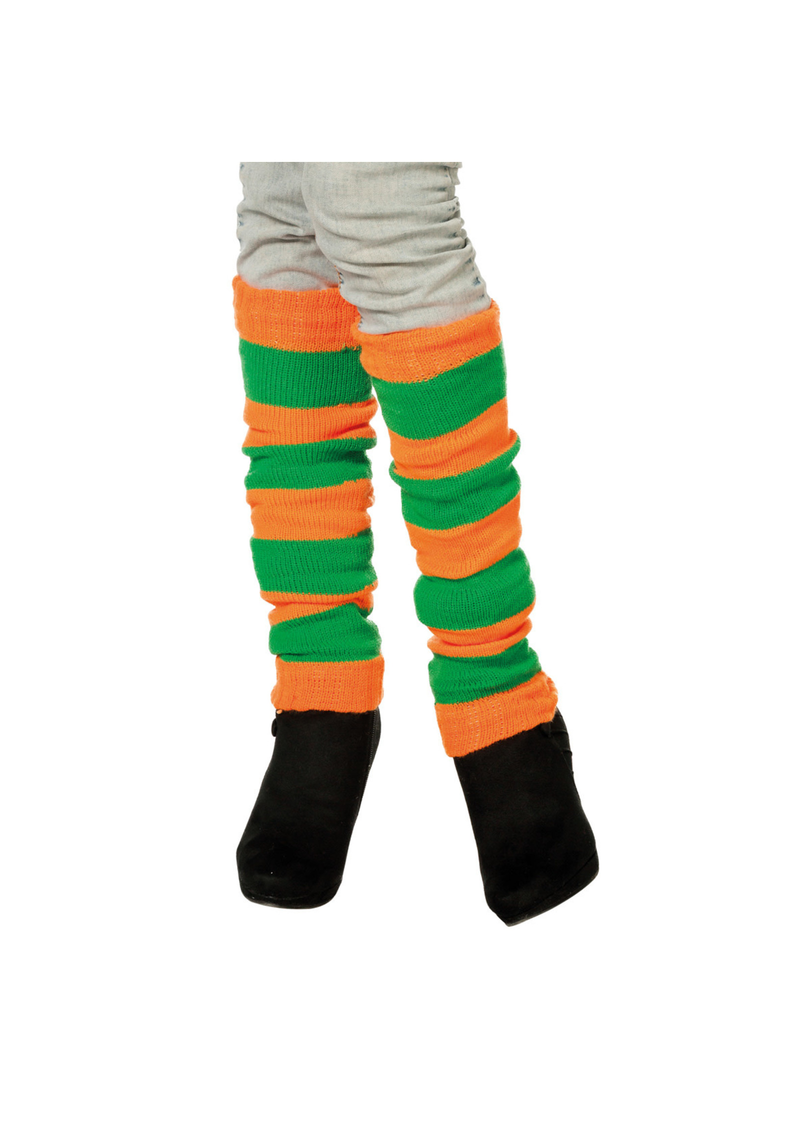 Beleefd over Likeur Beenwarmers oranje/groen gestreept | Feestkleding Breda -  FeestkledingBreda.nl