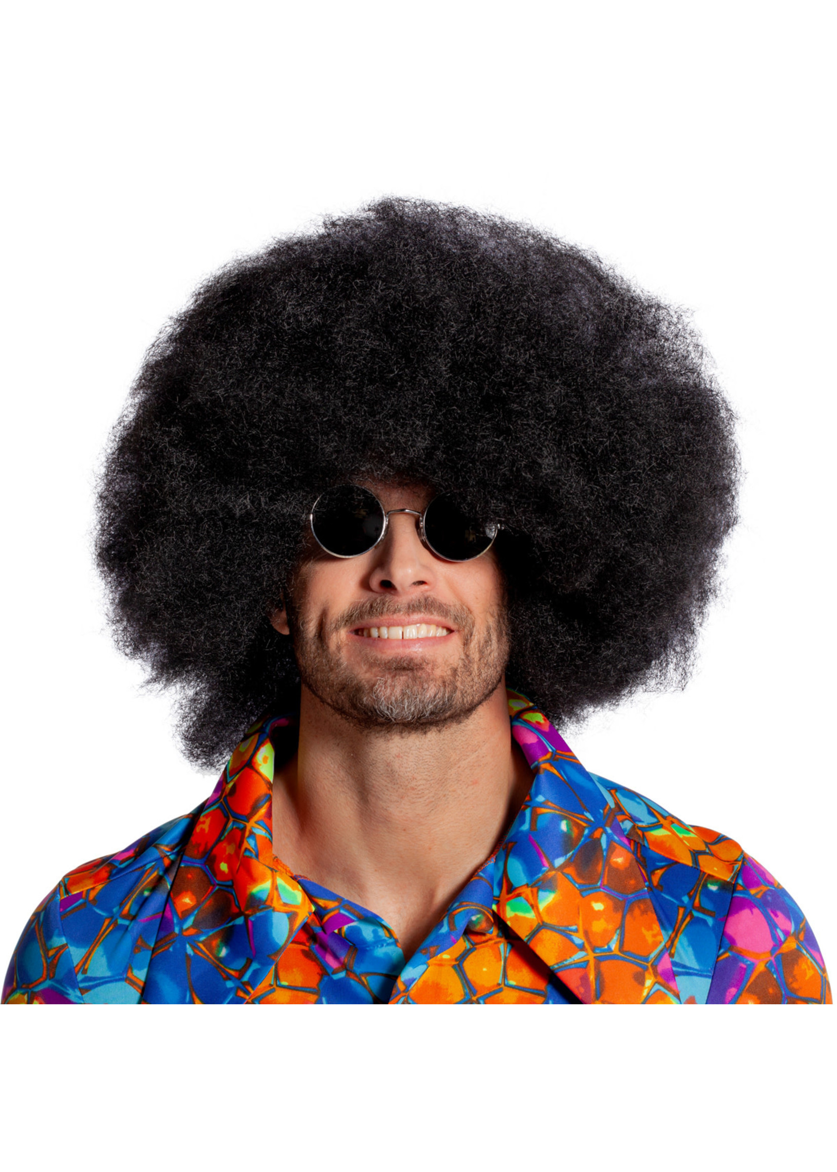 Feestkleding Breda Pruik super afro zwart