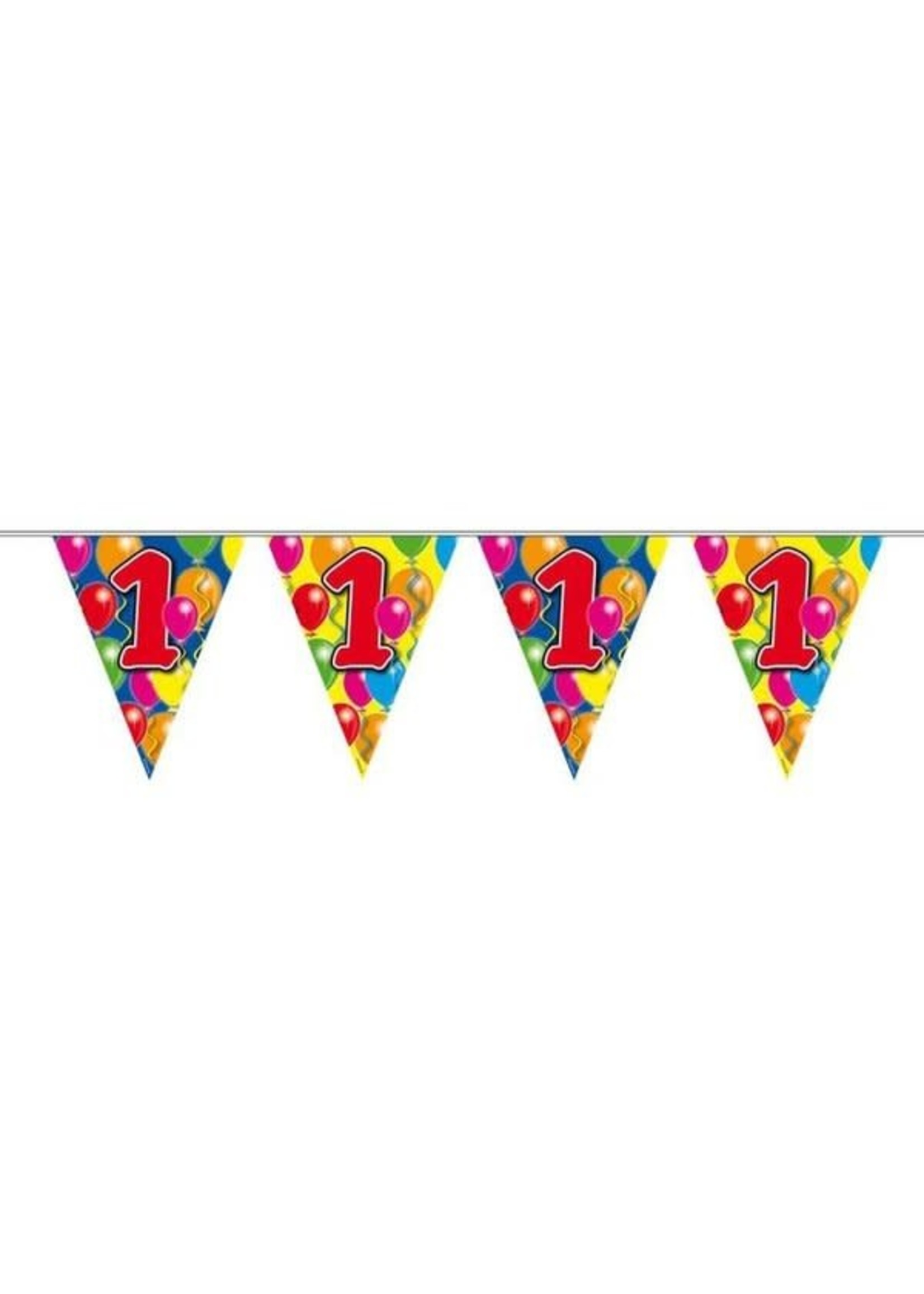 Feestkleding Breda Vlaggenlijn 1 jaar ballonnen - 10 meter