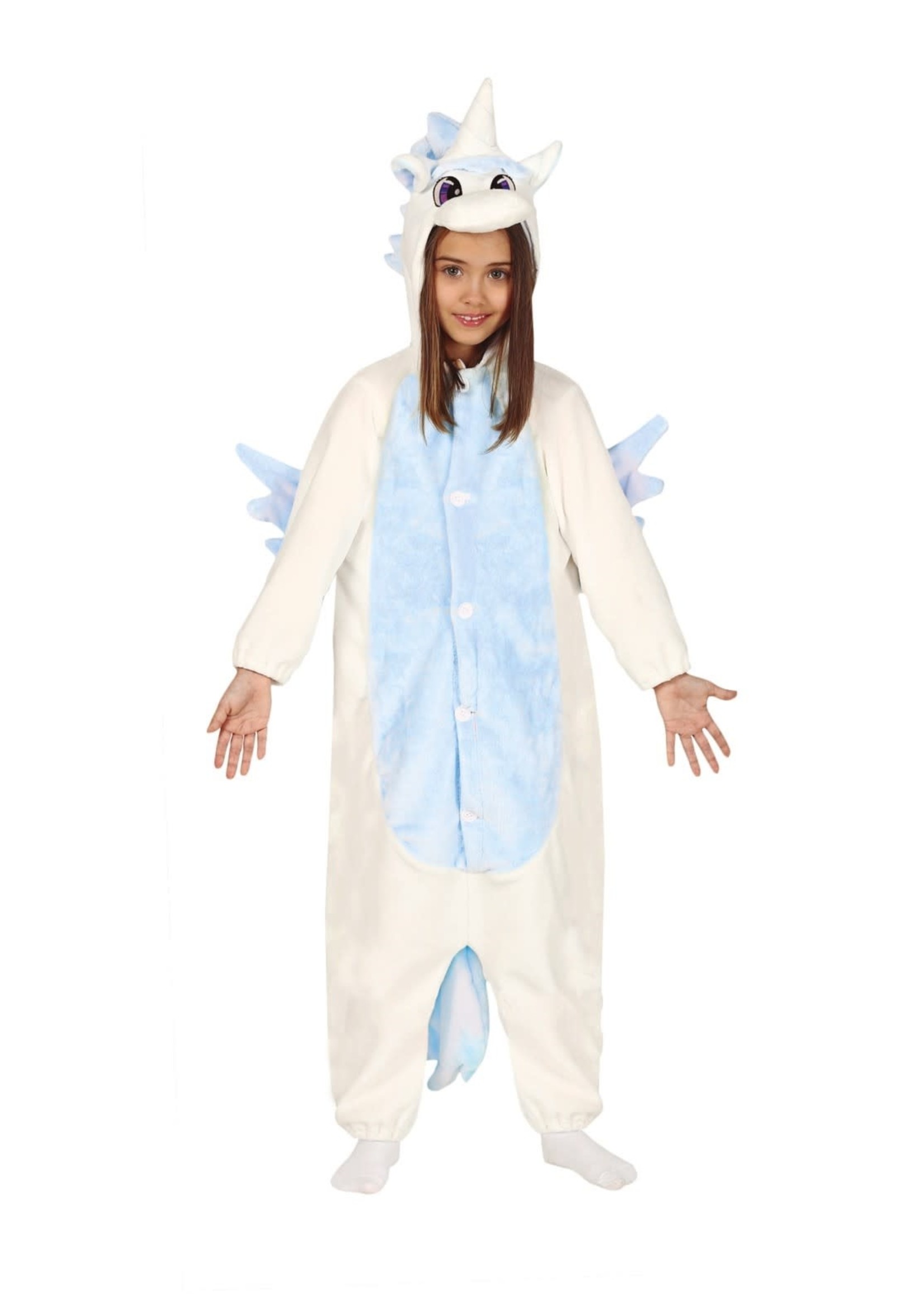 Feestkleding Breda Kostuum Unicorn wit/blauw kind