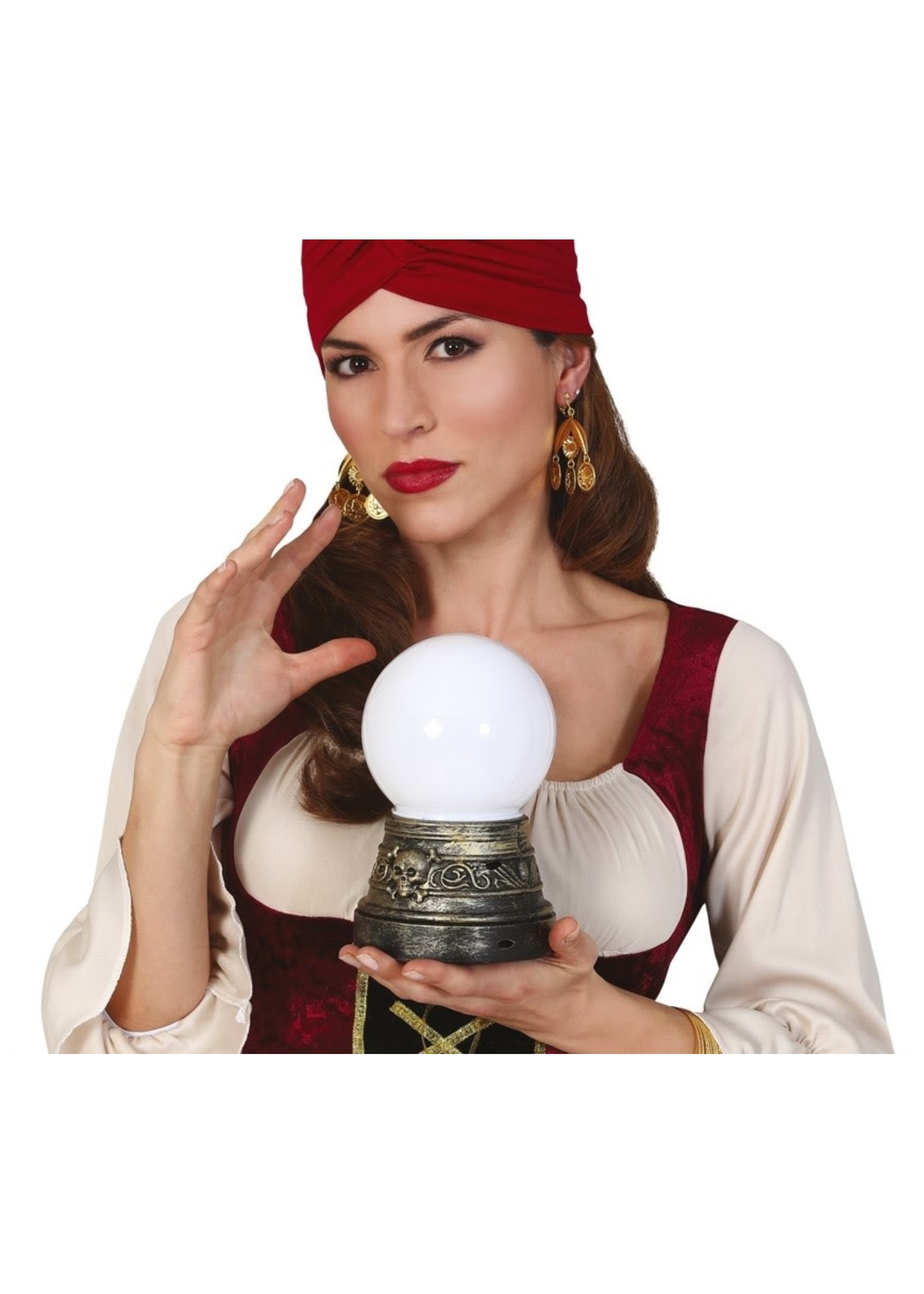 Fiestas Guirca Glazen bol met licht waarzegster 19cm