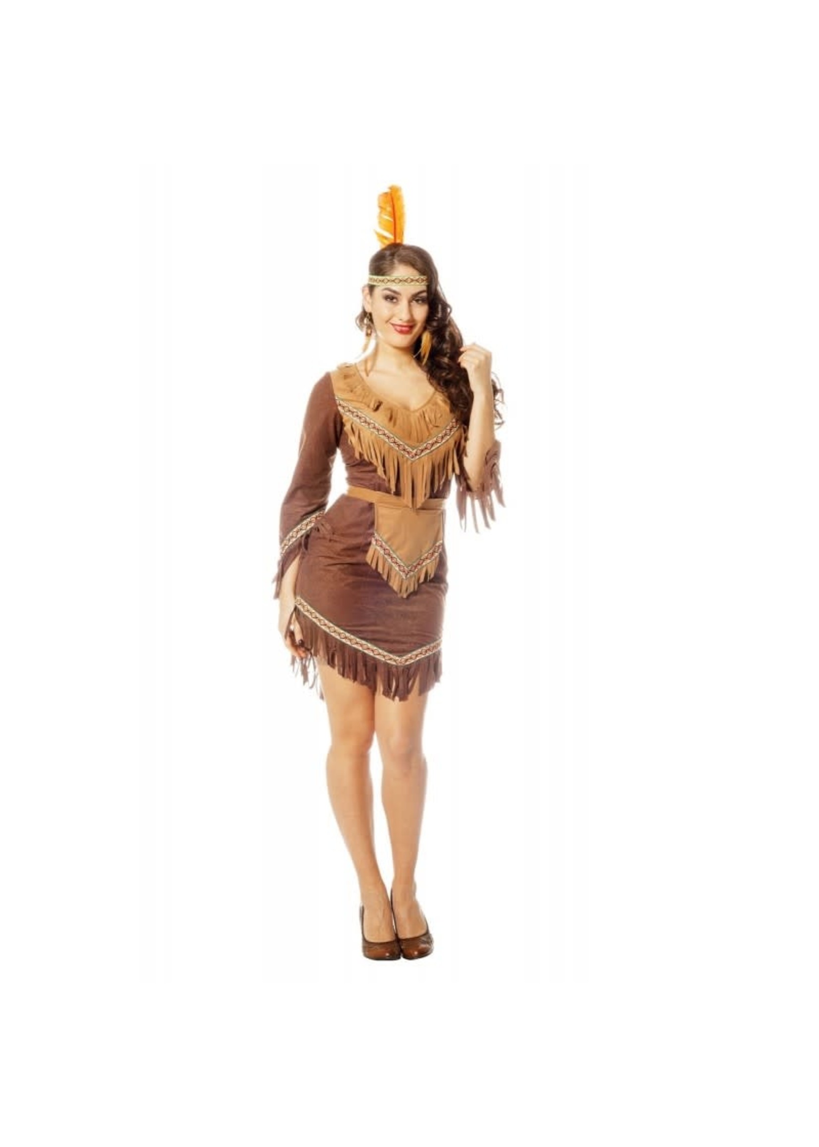 Feestkleding Breda Indianen jurk beige