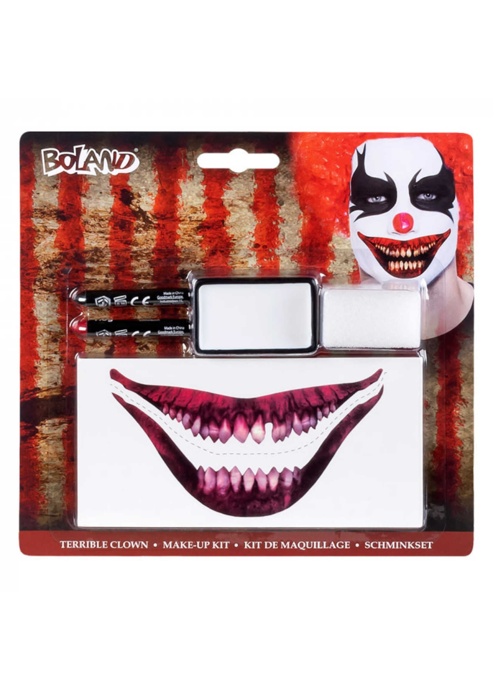 Feestkleding Breda Make-Up set enge clown