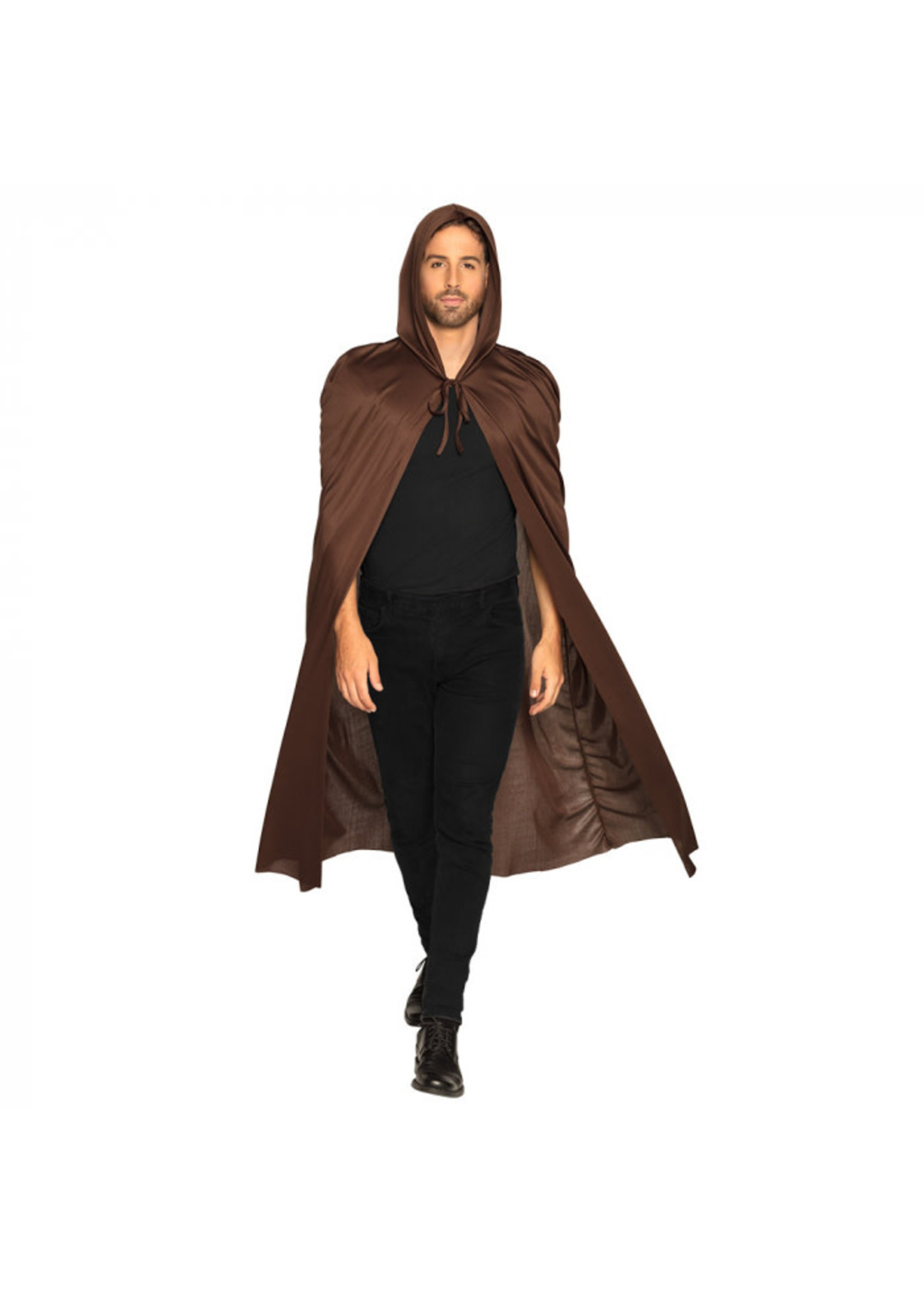 Feestkleding Breda Cape bruin met capuchon