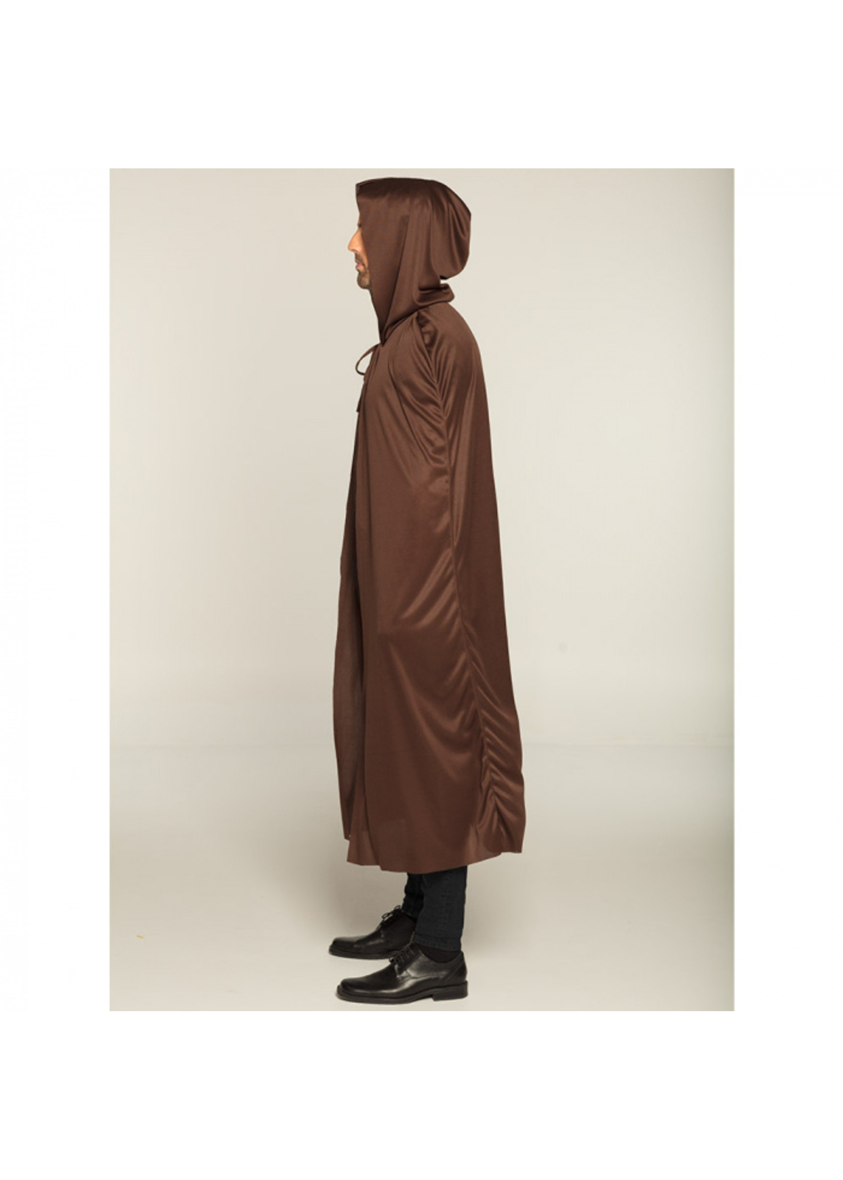 Feestkleding Breda Cape bruin met capuchon