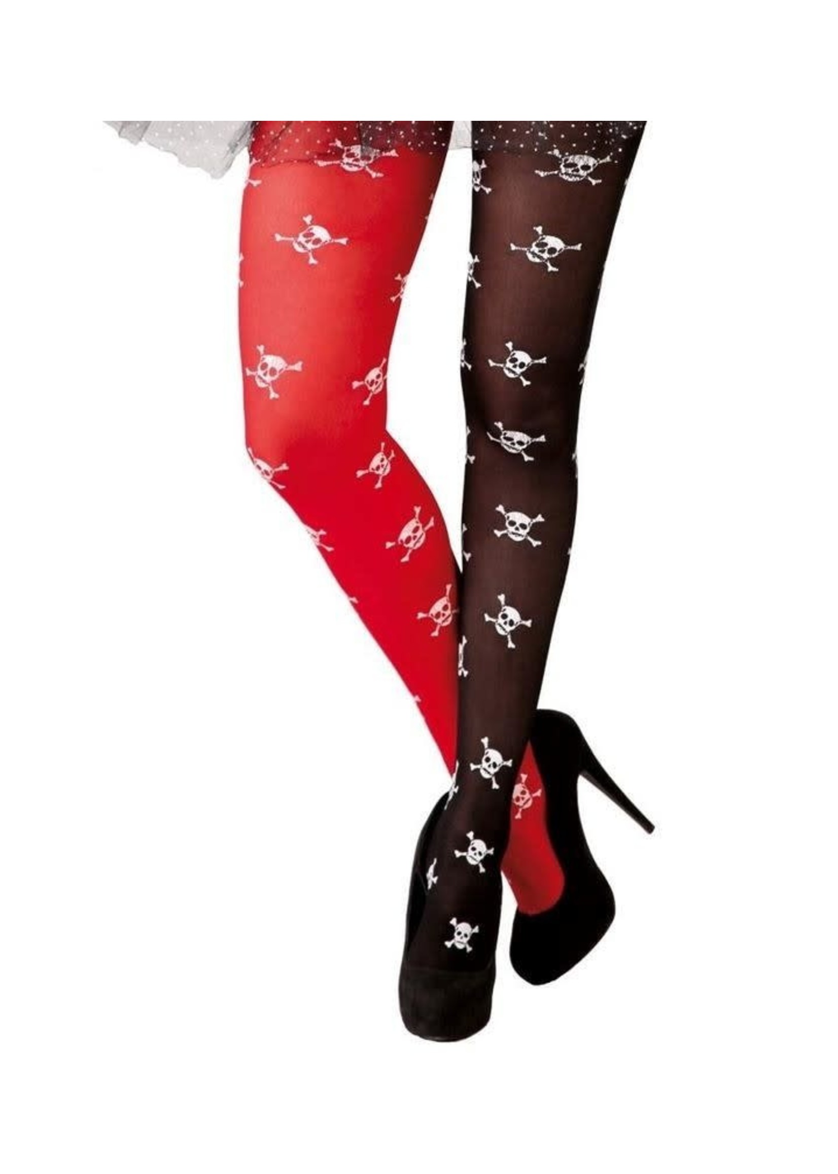 Fiestas Guirca Panty piraten rood en zwart