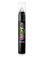 Feestkleding Breda Paint stick metallic zilver