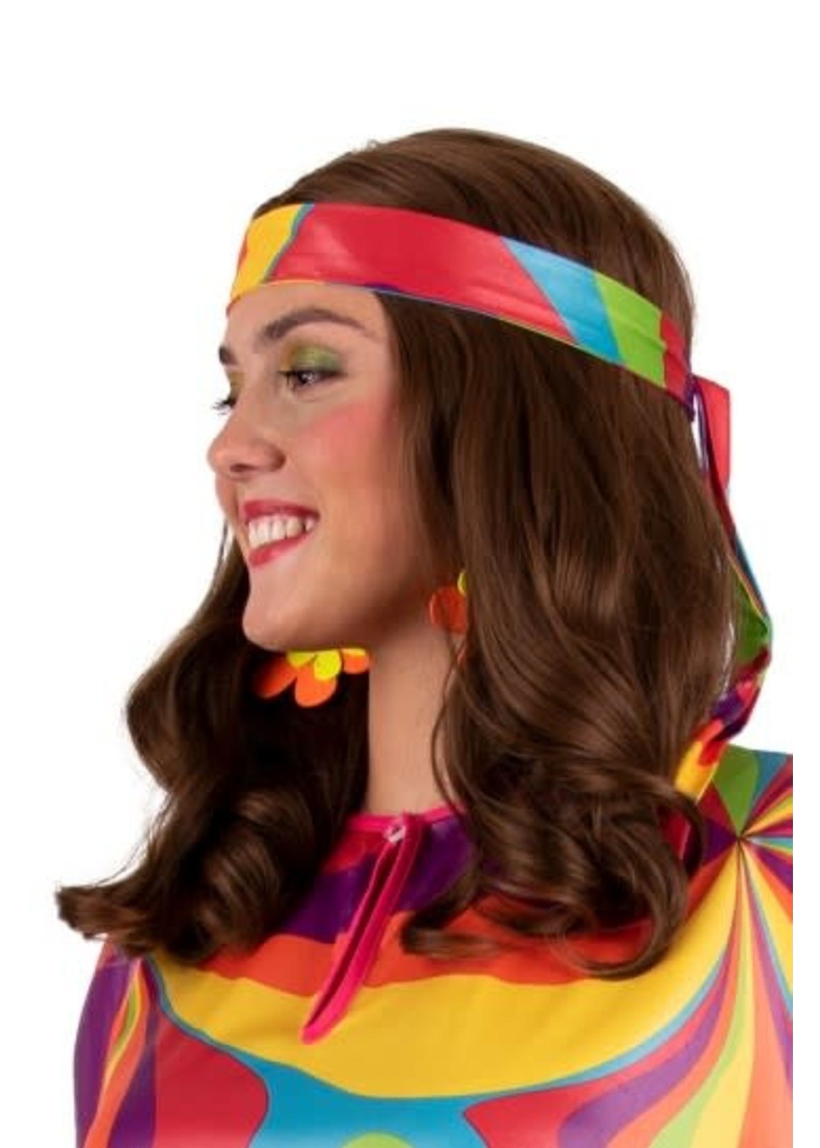 Feestkleding Breda Hoofdband hippie multicolor