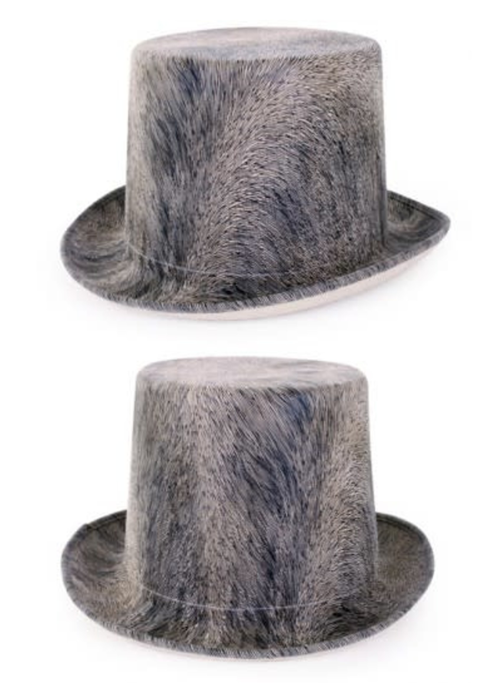 Feestkleding Breda Hoge hoed steampunk grijs