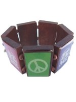 Feestkleding Breda Armband peace hout