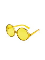 Wilbers & Wilbers Partybril met grote ronde glazen geel