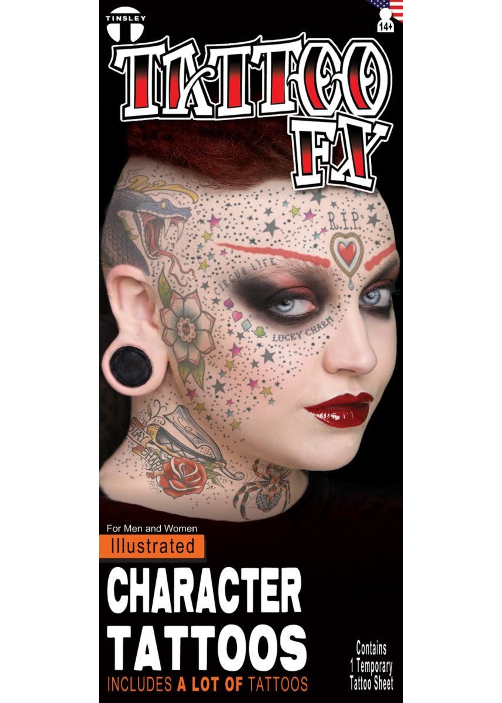 Feestkleding Breda Character Tattoo FX- Illustrated
