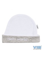 Feestkleding Breda Baby muts wit/grijs Hello World