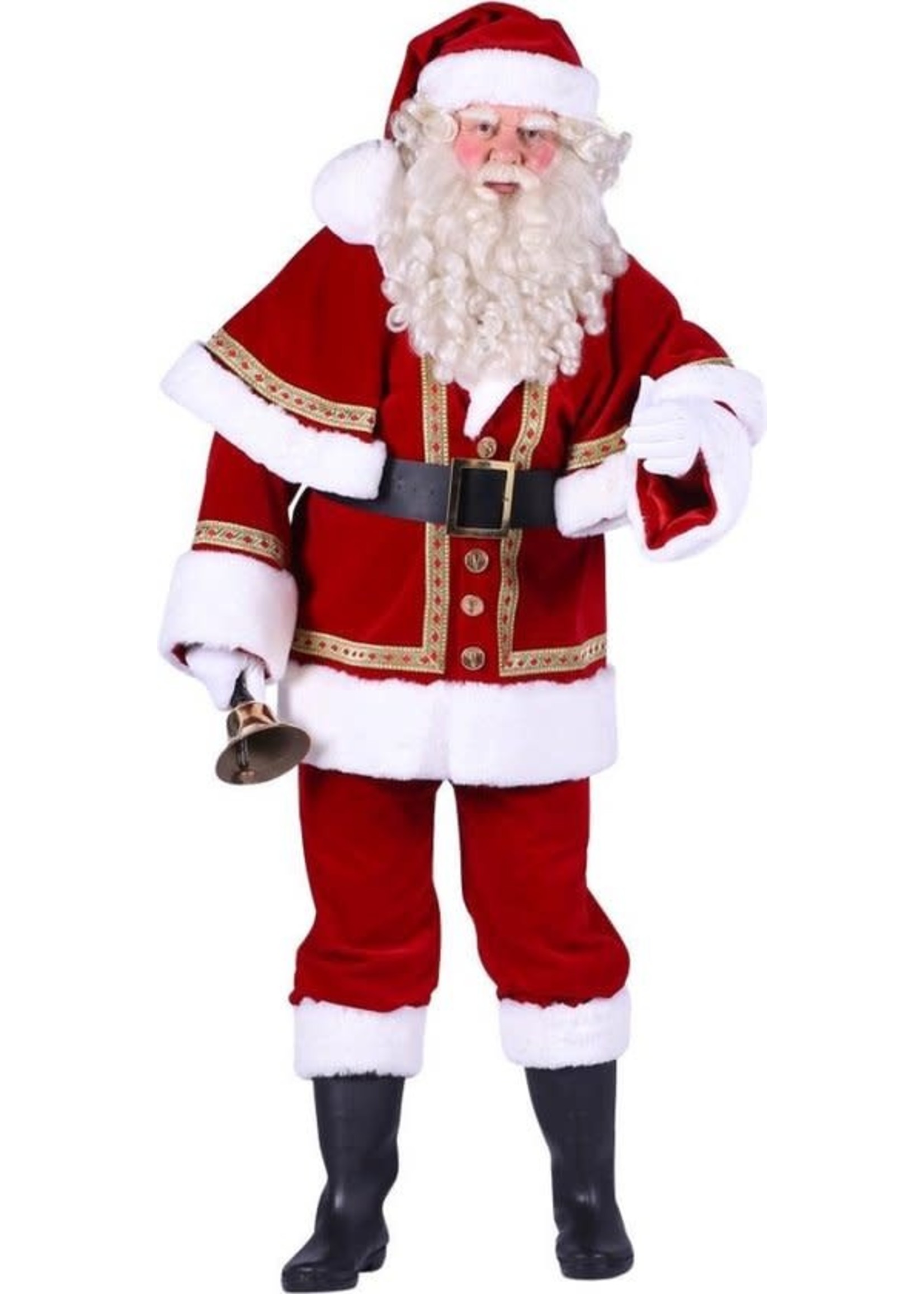 Thetru Kerstman kostuum fluweel Rood