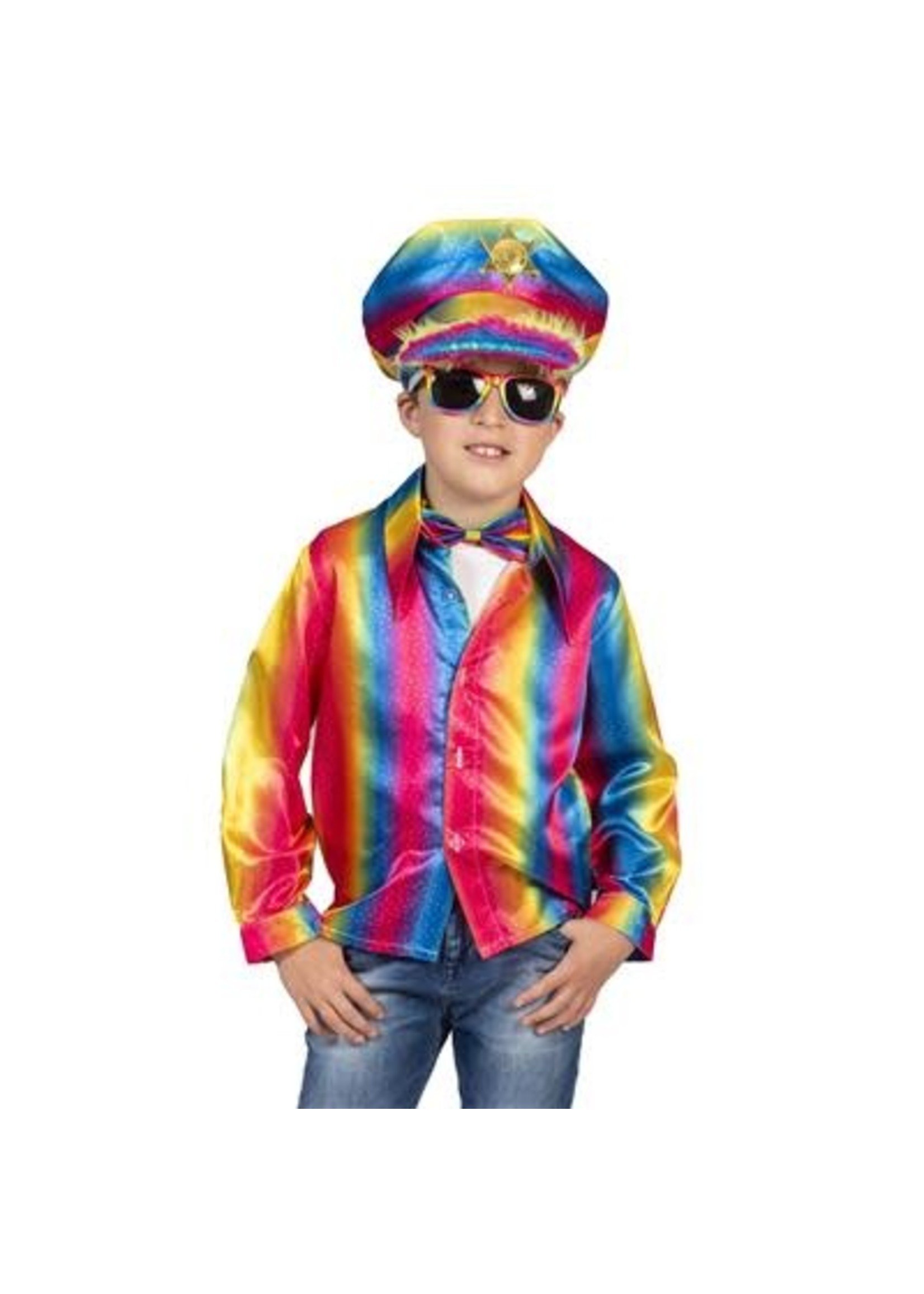 Feestkleding Breda Disco shirt regenboog