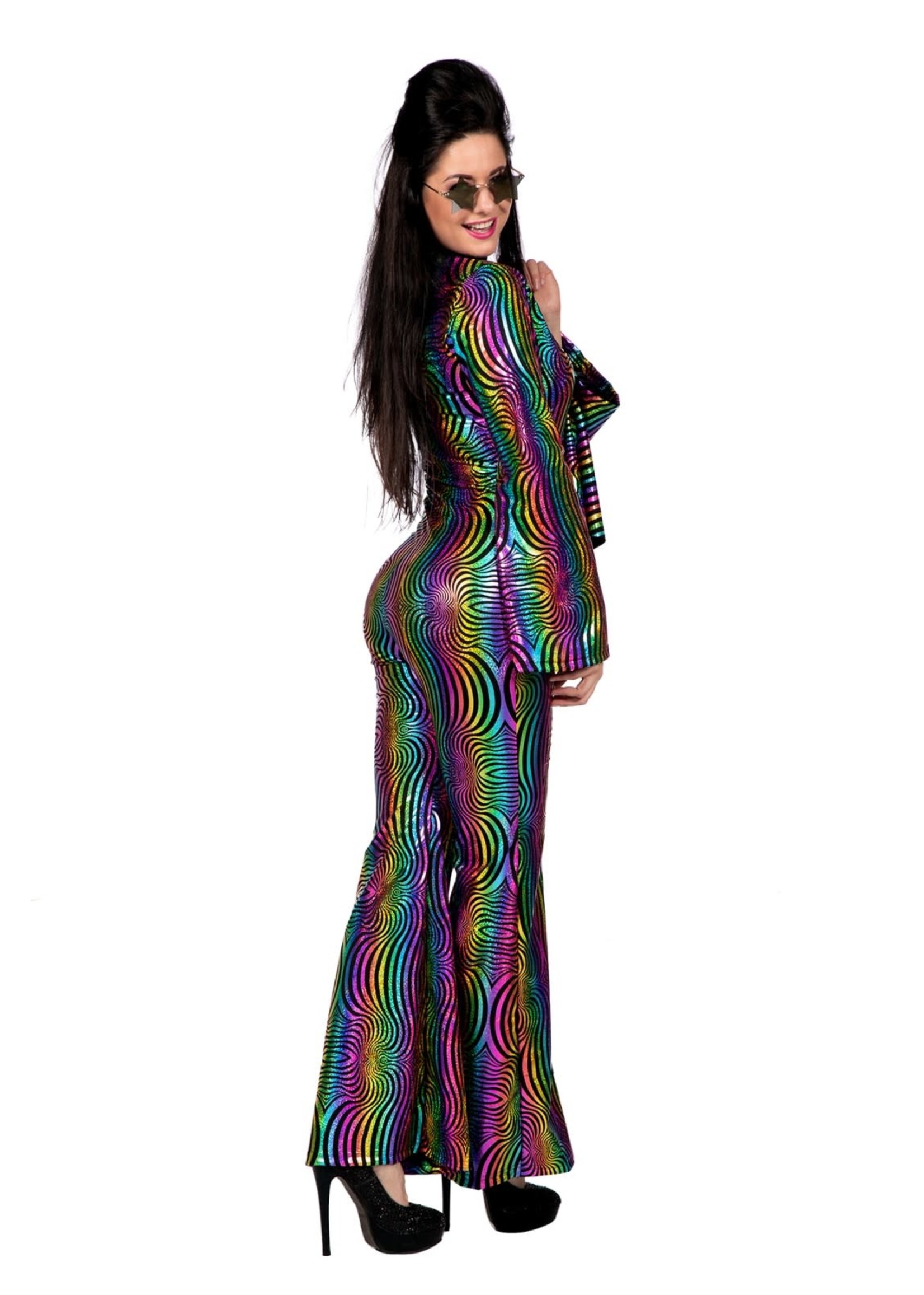 Feestkleding Breda Catsuit disco rainbow