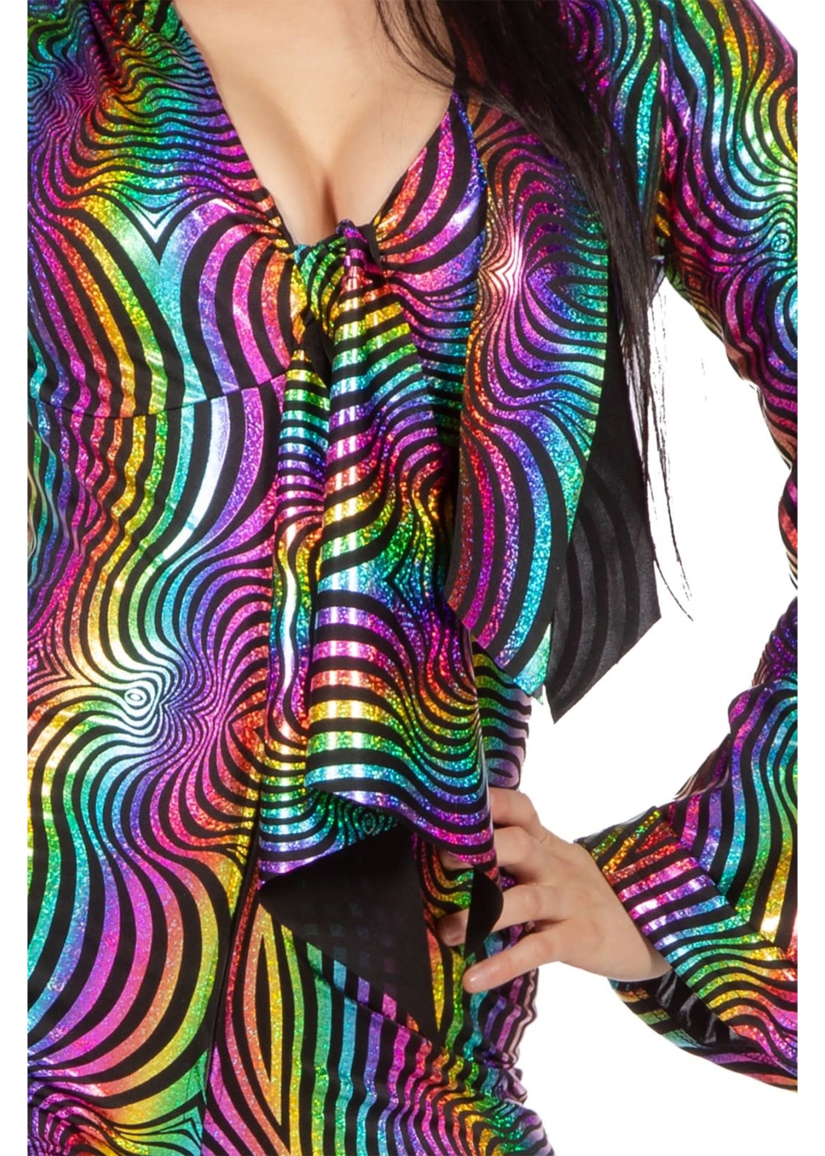 Feestkleding Breda Catsuit disco rainbow