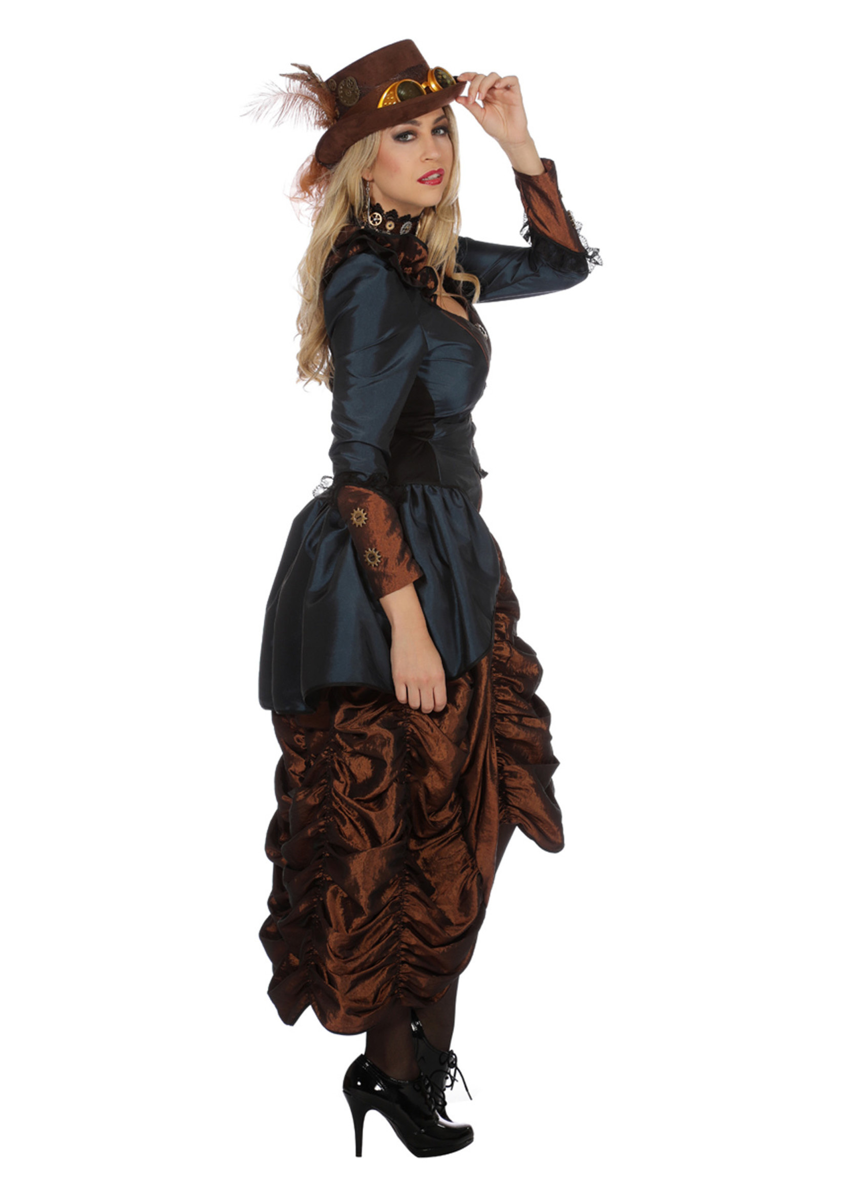 Feestkleding Breda Jurk Steampunk Blue