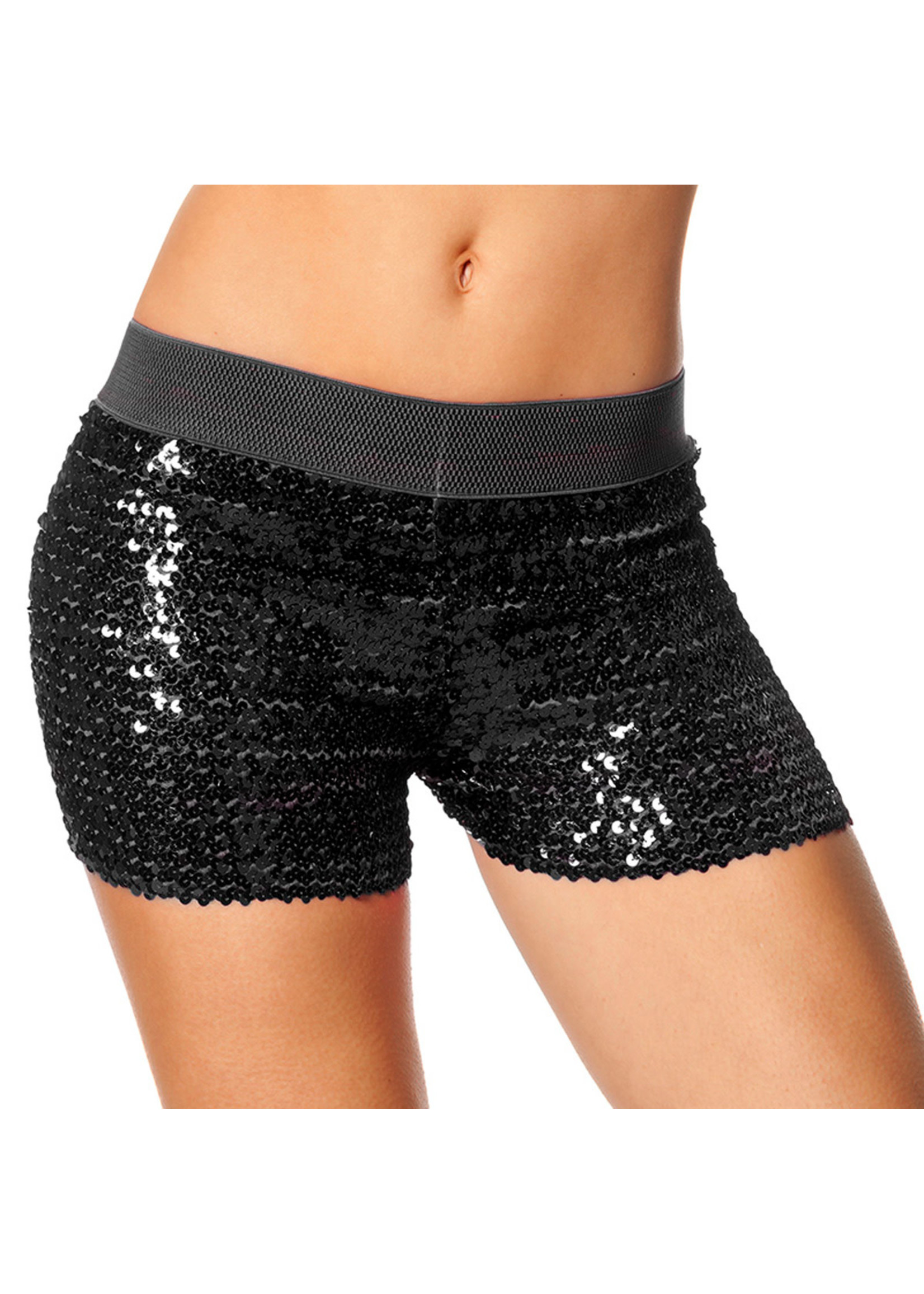 Feestkleding Breda Hotpants pailletten zwart