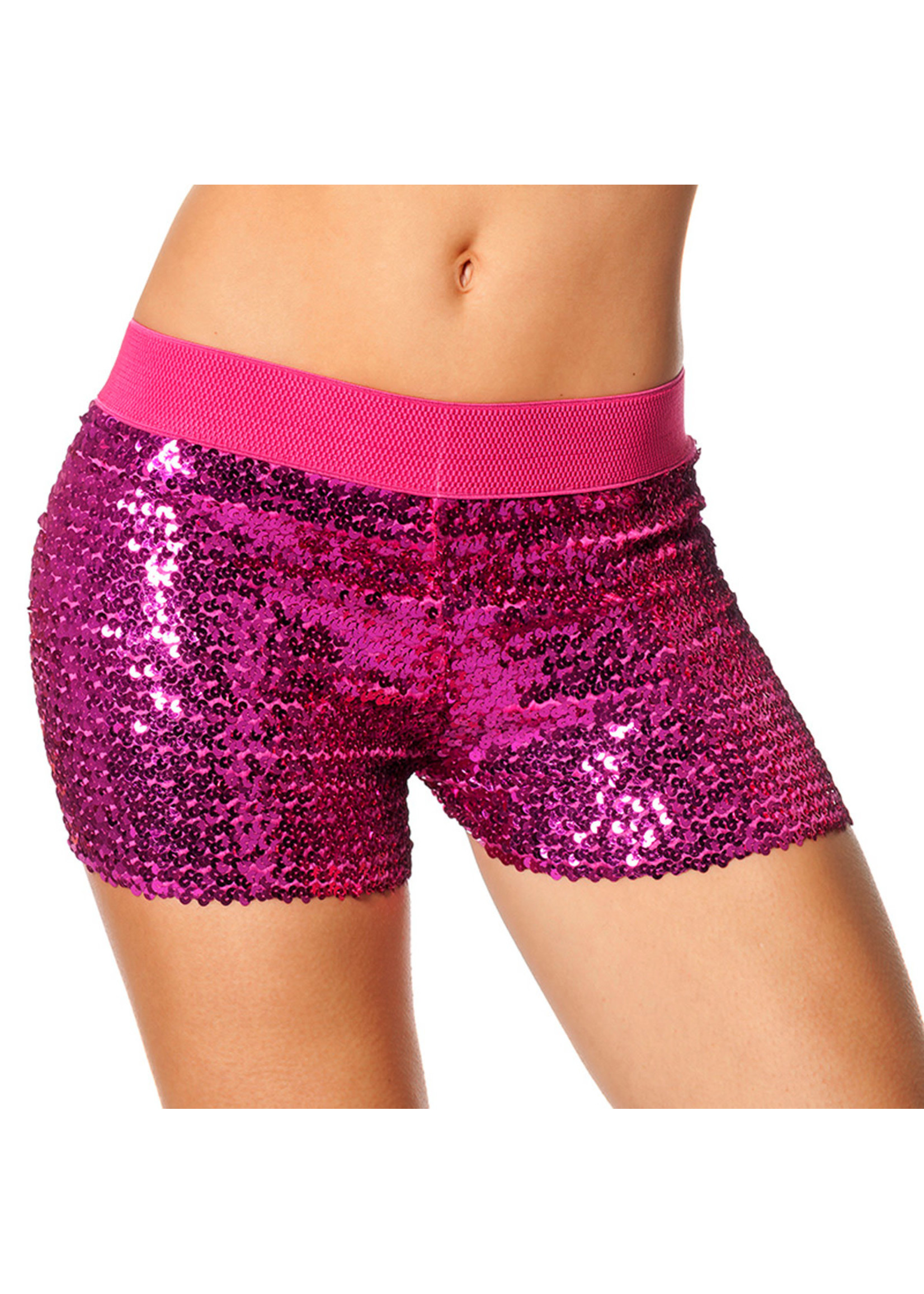 Feestkleding Breda Hotpants pailletten roze