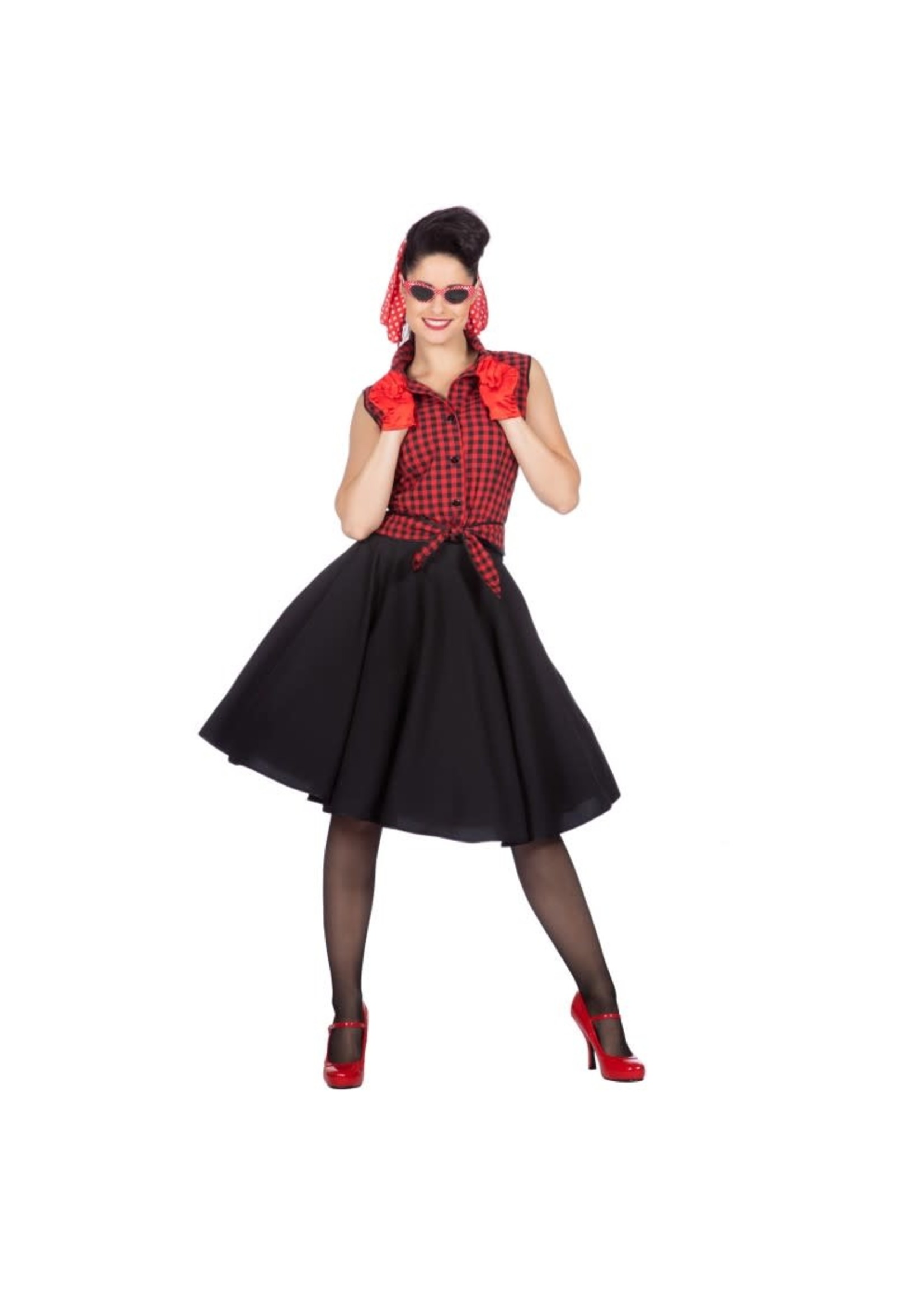 Feestkleding Breda Jurk Rockabilly Rizzo rood zwart